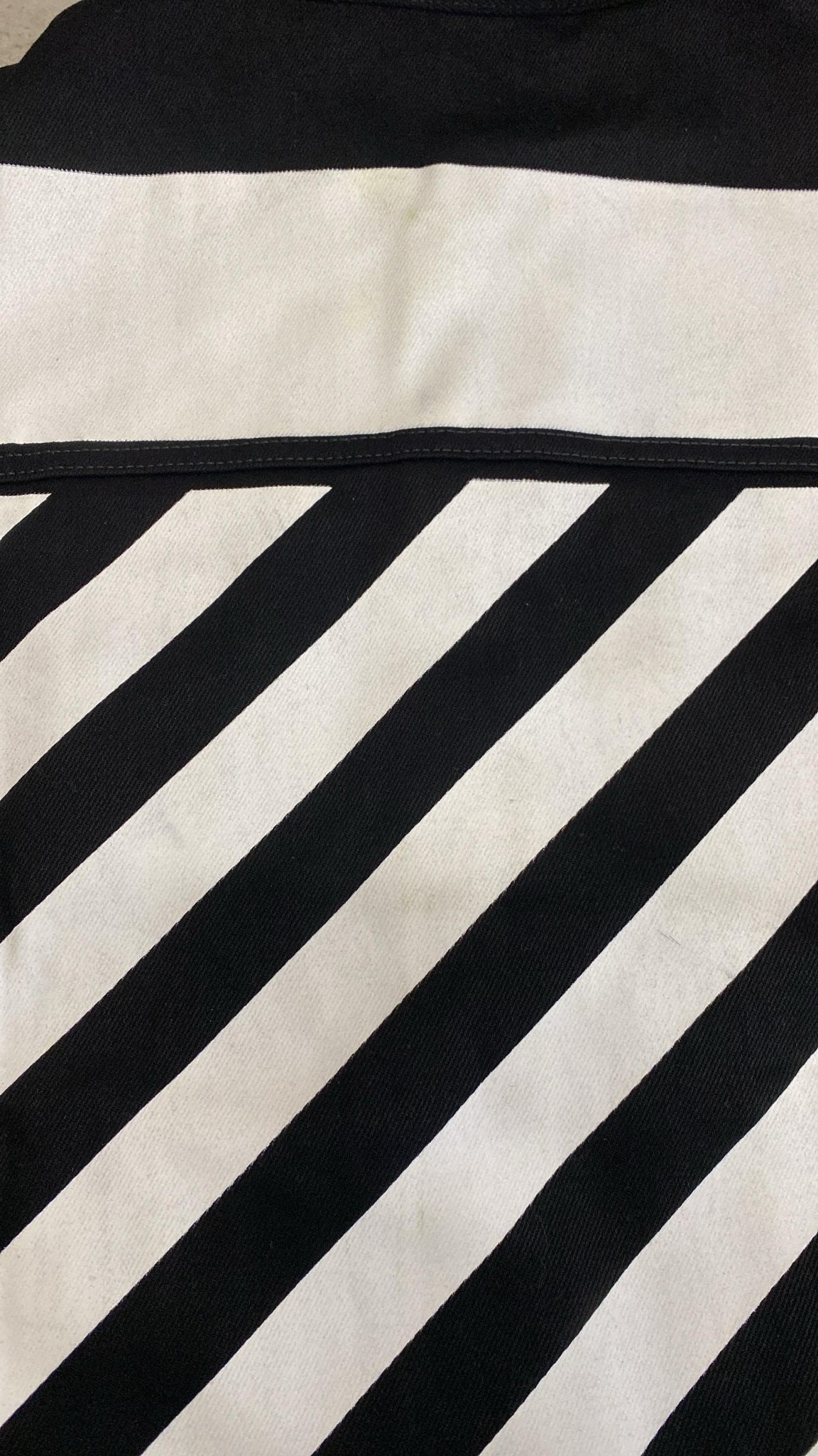 Off - White Diag - Stripe Denim Jacket Black/White M - Supplied FashionOff - White