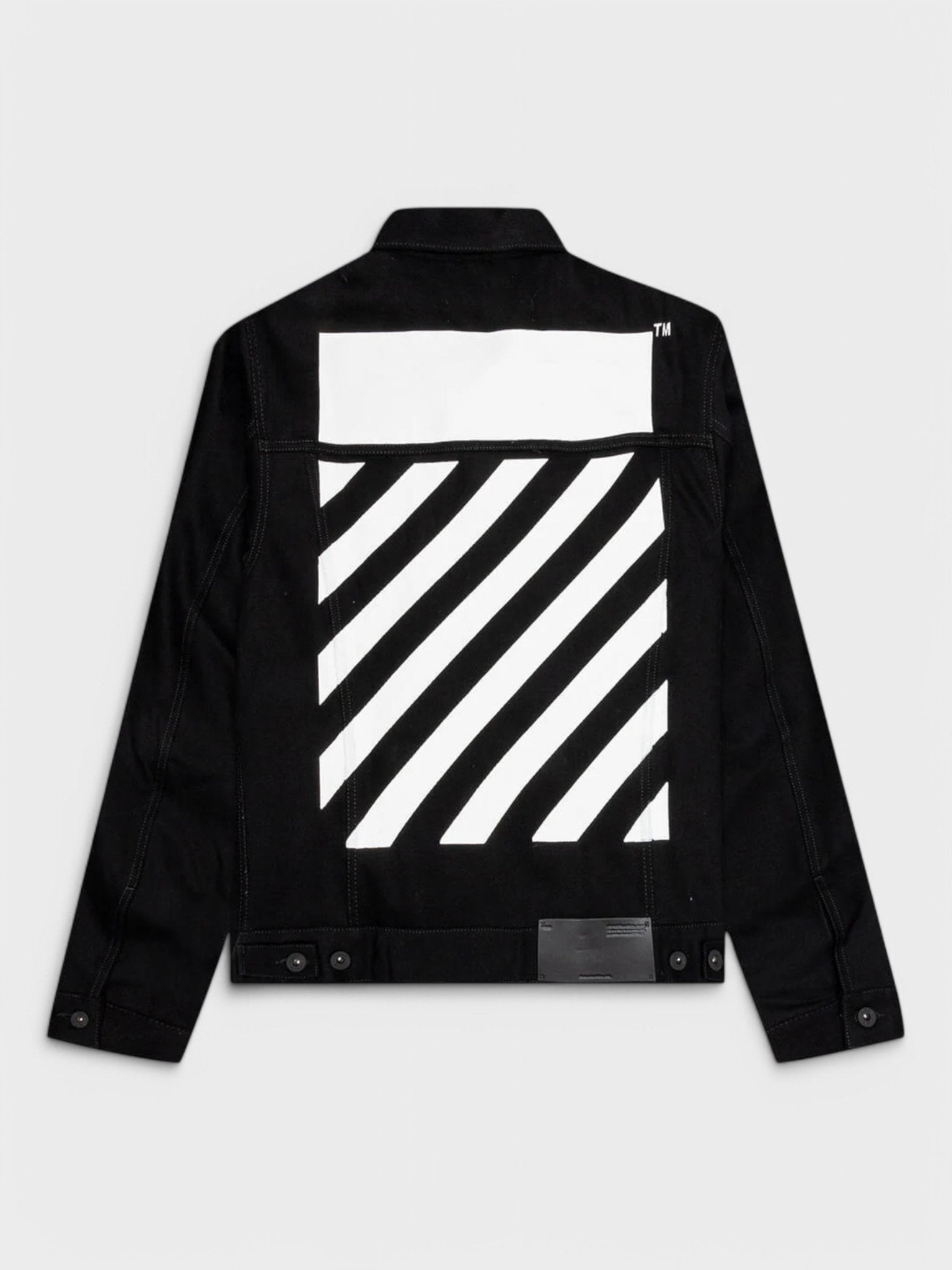 Off - White Diag - Stripe Denim Jacket Black/White - Supplied FashionOFF WHITE