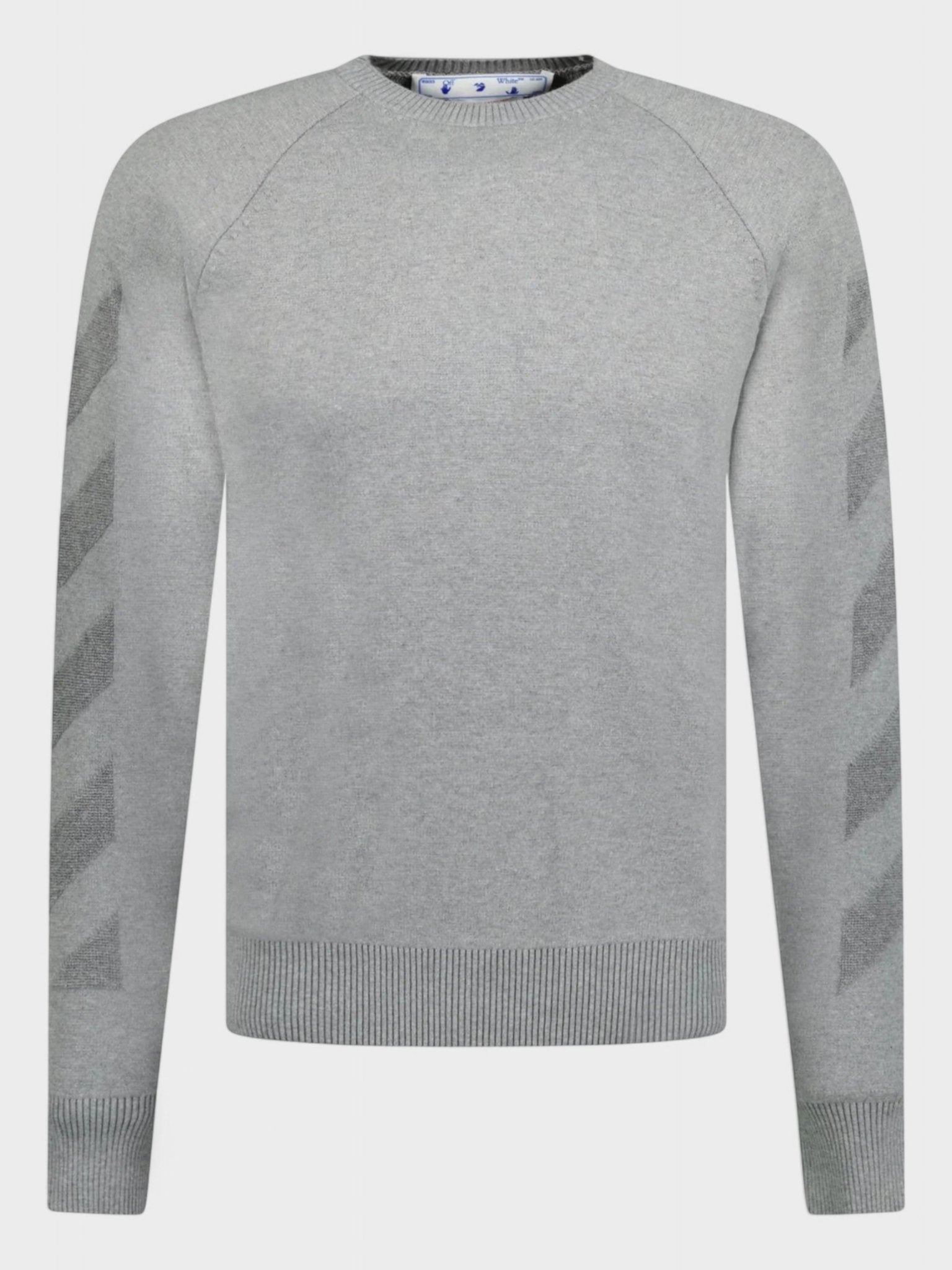 Off - White Diag Sweat It Knit Crewneck Grey - Supplied FashionOFF WHITE