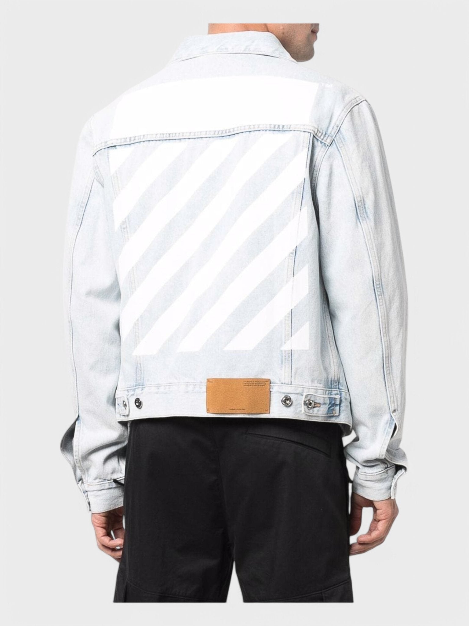 Off - White Diag Tab Slim Denim Jacket 'Bleach Blue' - Supplied FashionOff White