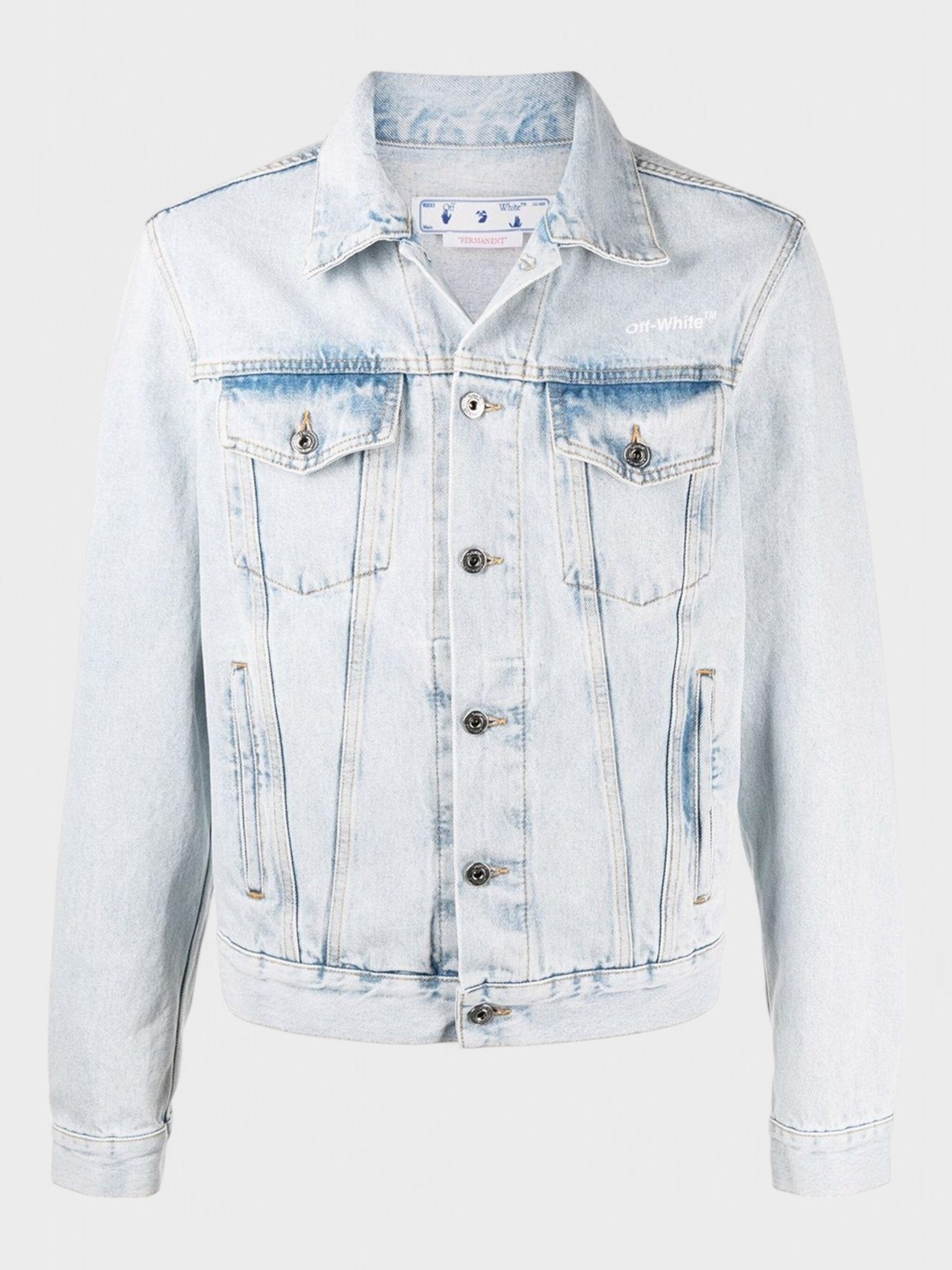 Off - White Diag Tab Slim Denim Jacket 'Bleach Blue' - Supplied FashionOff White