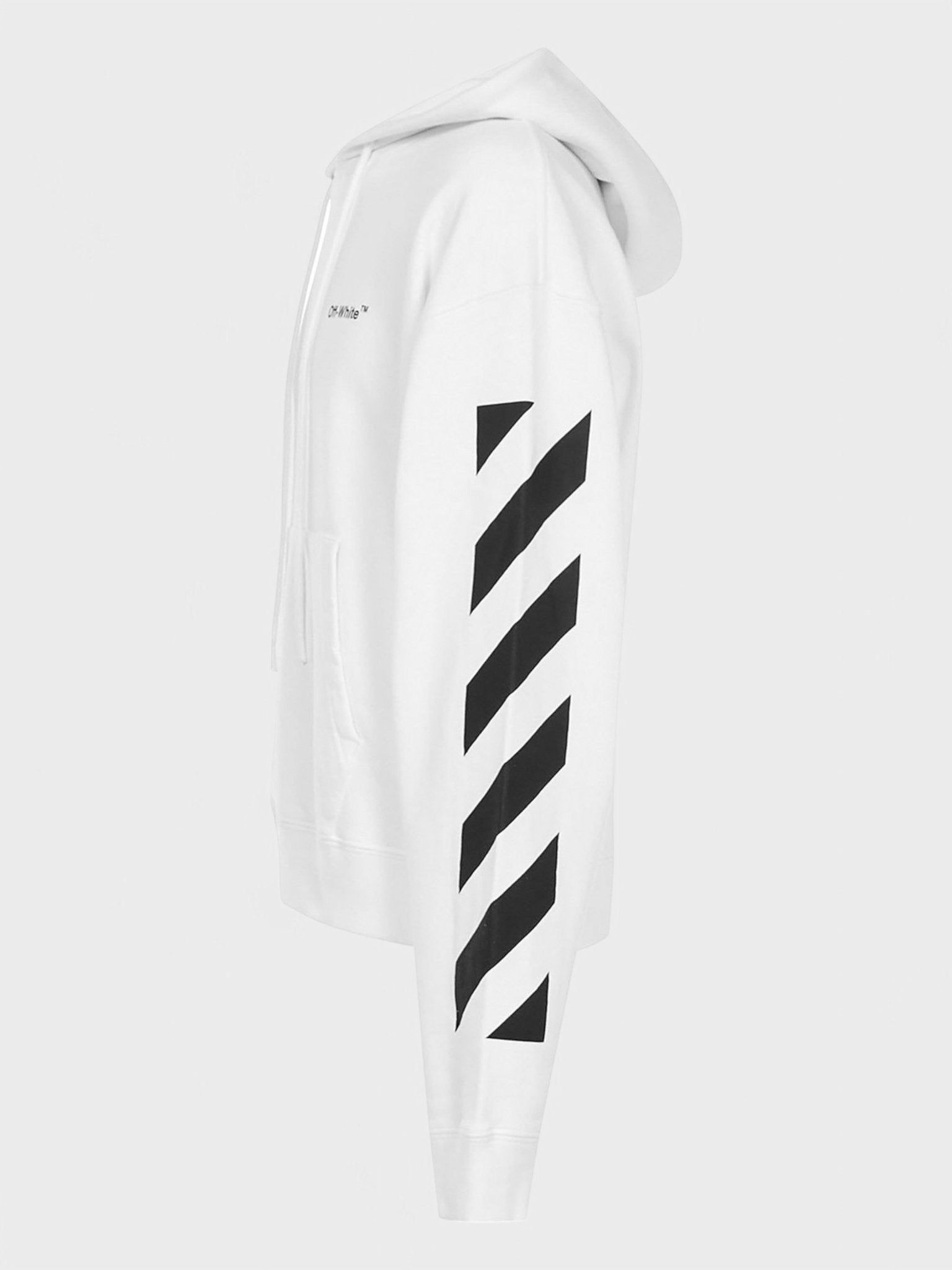 Off - White Diagonal Helvetica Oversized Hoodie White/Black - Supplied FashionOFF WHITE