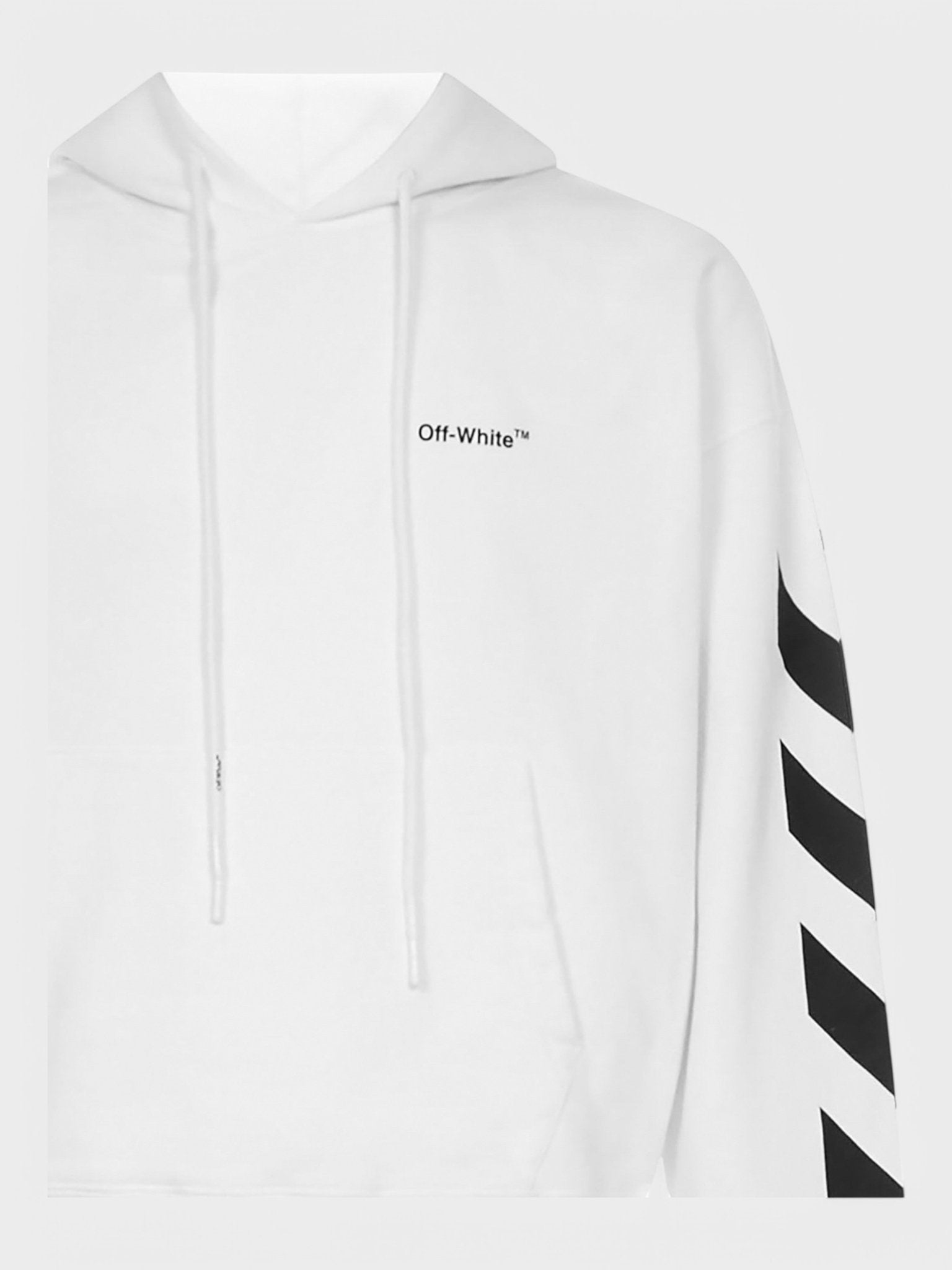 Off - White Diagonal Helvetica Oversized Hoodie White/Black - Supplied FashionOFF WHITE