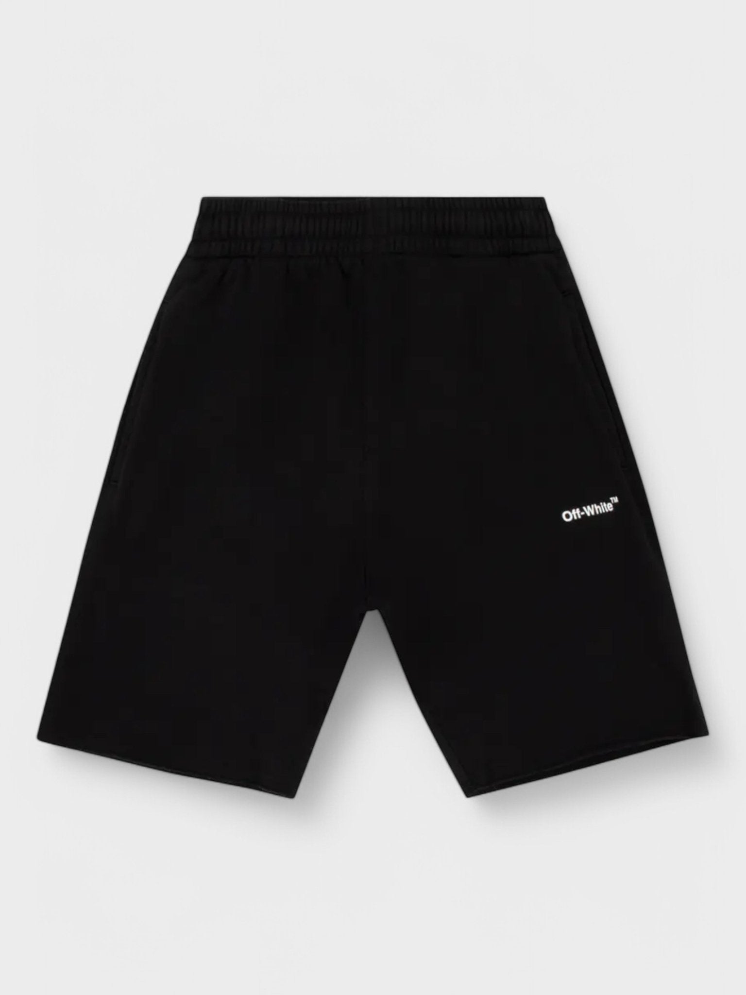 Off - White Diagonal Helvetica Shorts Black/White - Supplied FashionOFF WHITE