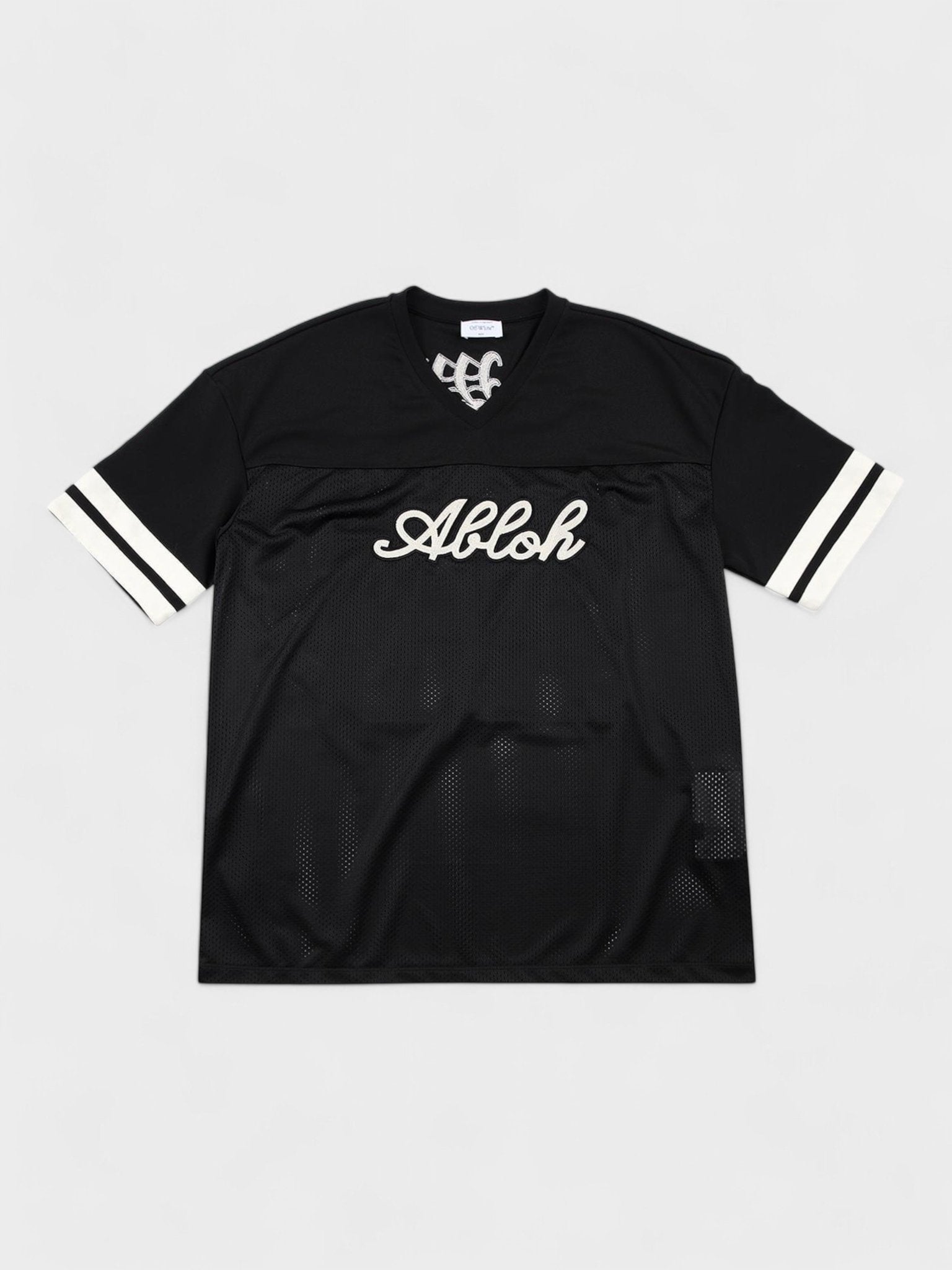 Off - White Football Mesh T Shirt Black - Supplied FashionOff White