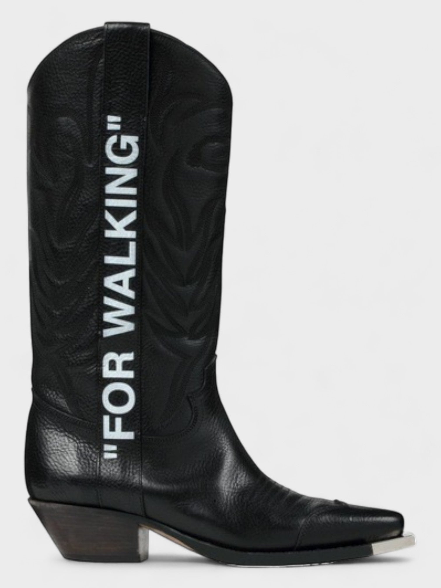 Off-White For Walking Leather Western Boots Black - Supplied LuxuryOff-White