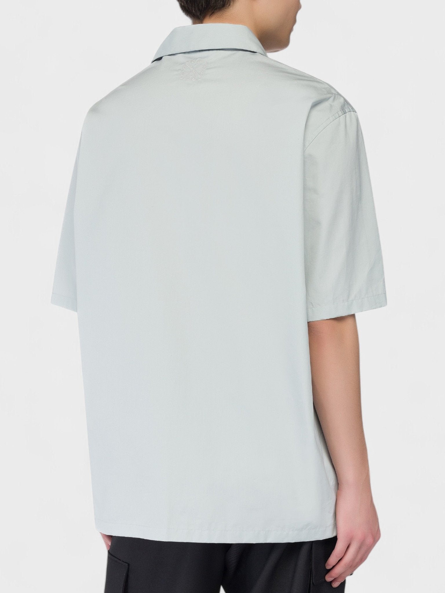 Off - White Heavy Cotten Bowling Shirt Arctic Ice Blue - Supplied FashionOff White