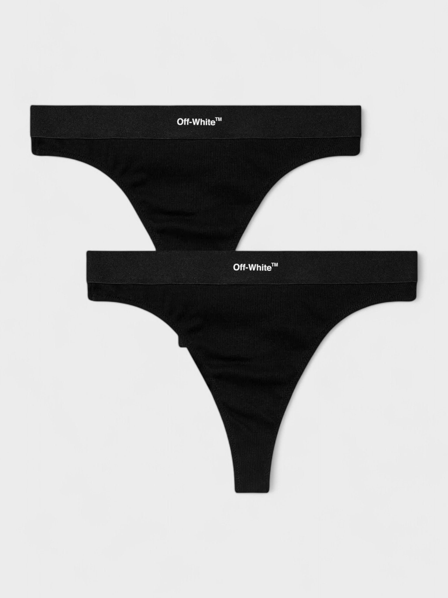 Off White Helvetica Logo Bi Pack Rib Briefs 2 Pack - Supplied FashionOff White