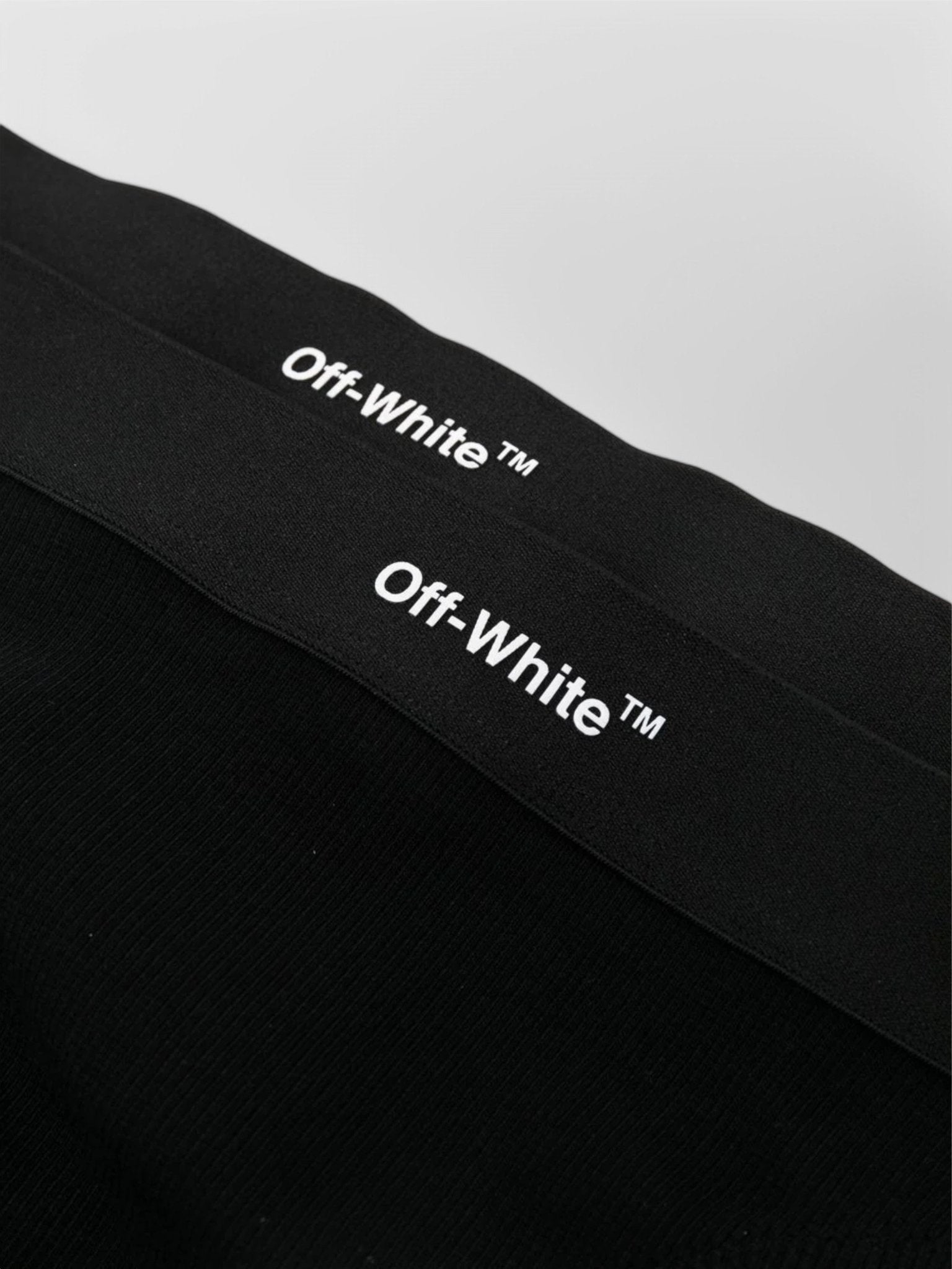 Off White Helvetica Logo Bi Pack Rib Briefs 2 Pack - Supplied FashionOff White