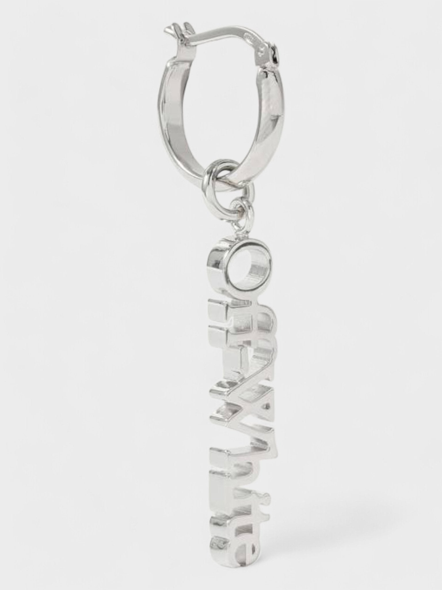 Off - White Hoop Logo Mono Earring Silver - Supplied FashionOff White