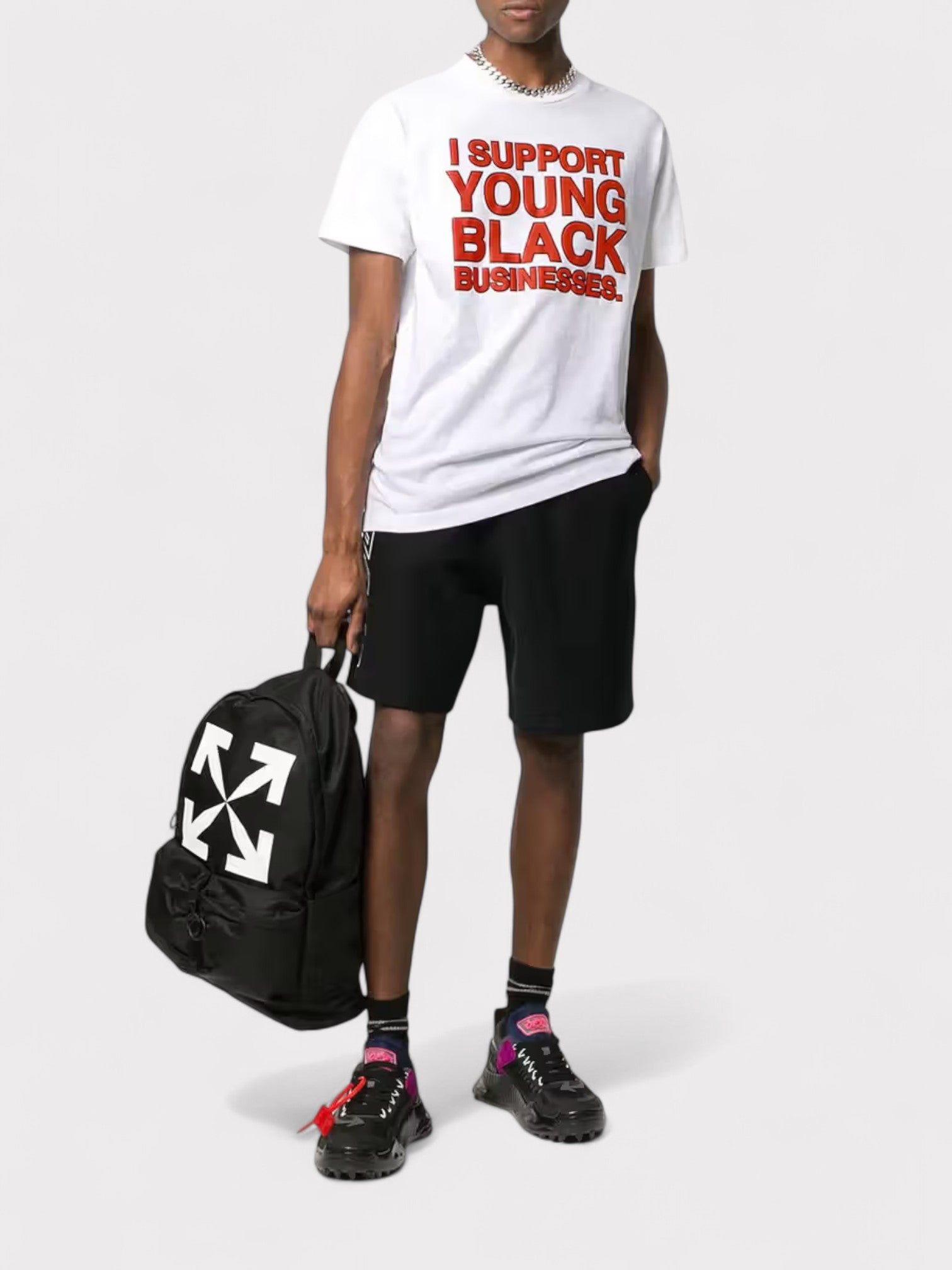 Off - White I Support Young Black Businesses T-Shirt - Supplied FashionOff - White