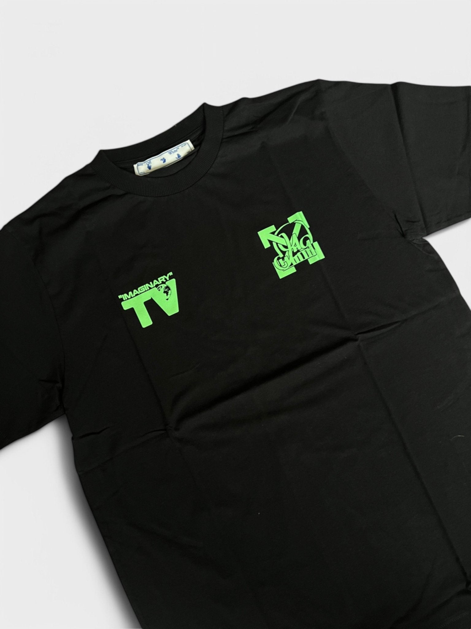 Off White Katsu TV S/S T-Shirt Black Green Fluo - Supplied FashionOff White