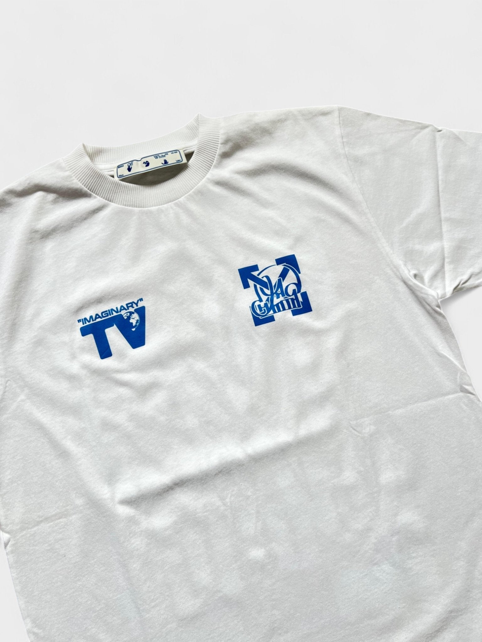 Off White Katsu TV S/S T-Shirt White Blue - Supplied FashionOff White