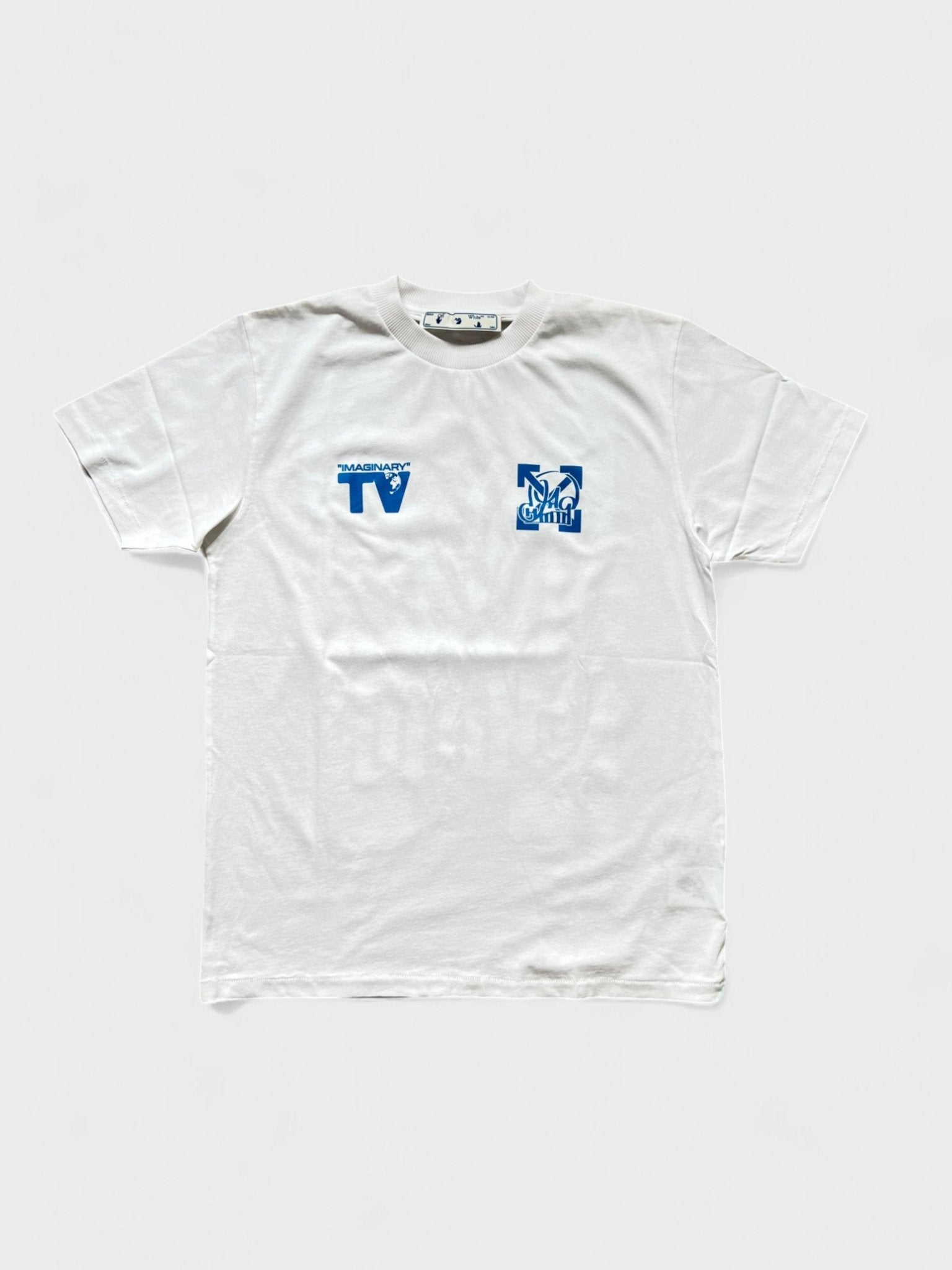 Off White Katsu TV S/S T-Shirt White Blue - Supplied FashionOff White