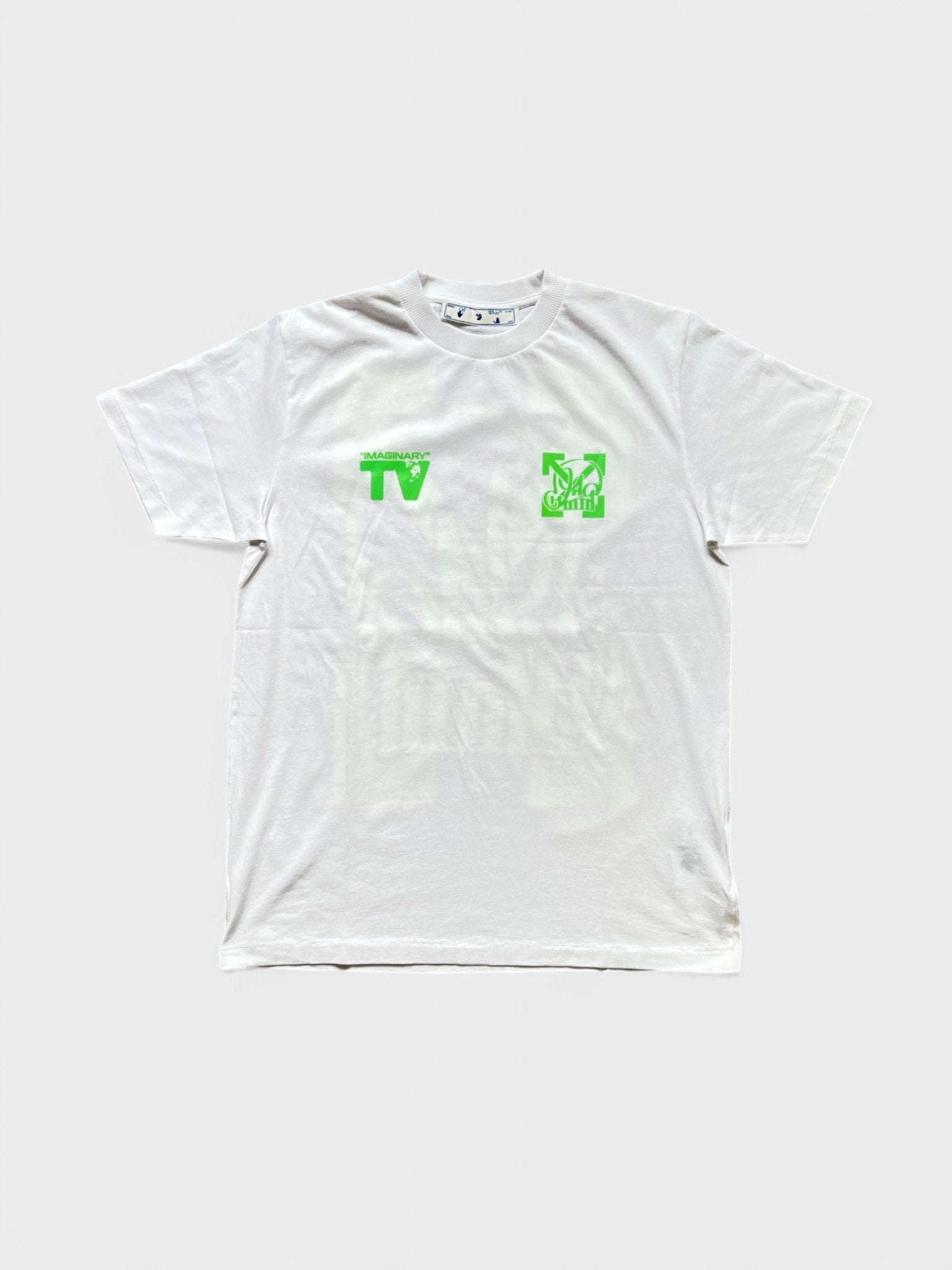 Off White Katsu TV S/S T-Shirt White Green Fluo - Supplied FashionOff White