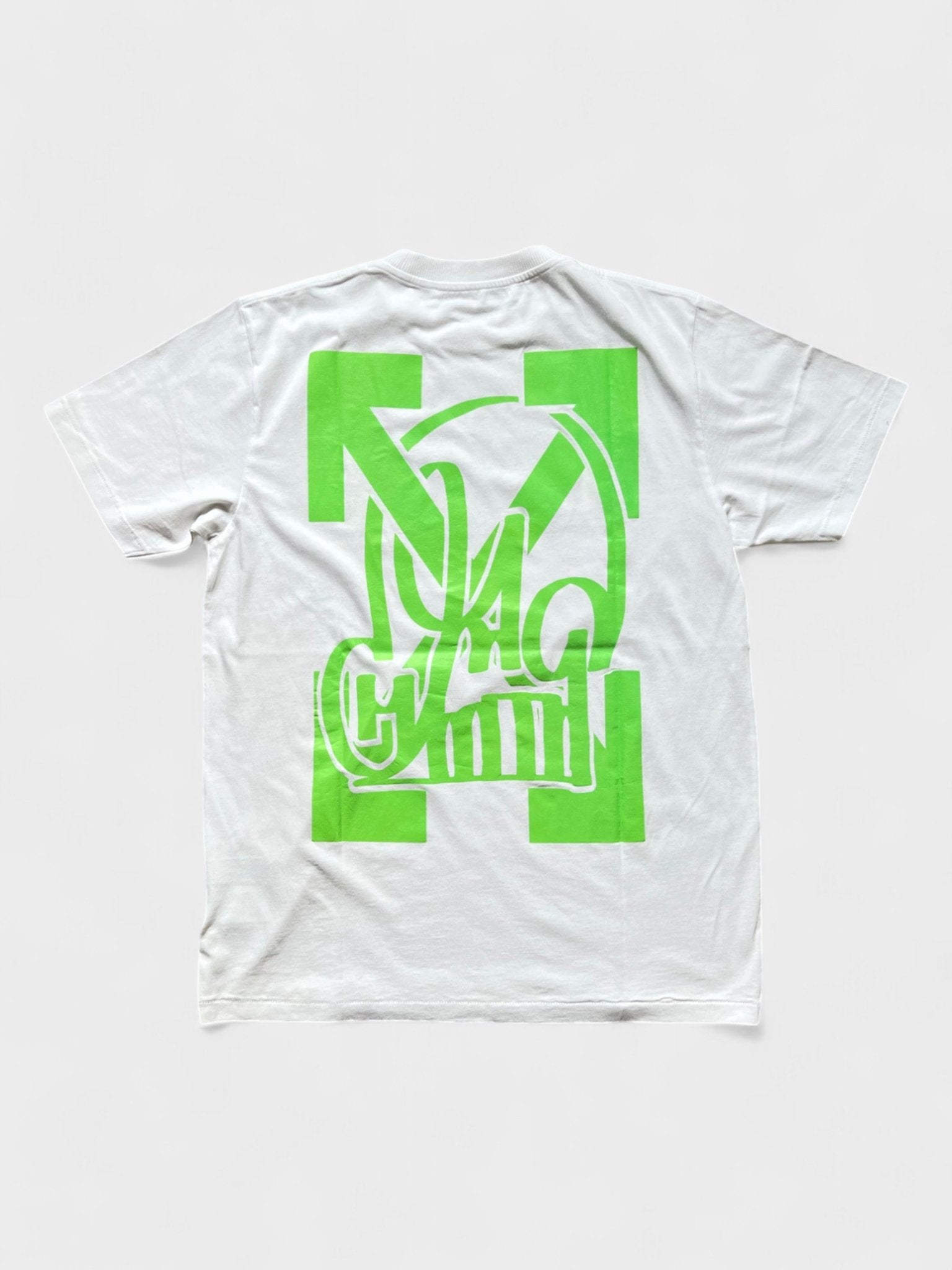 Off White Katsu TV S/S T-Shirt White Green Fluo - Supplied FashionOff White