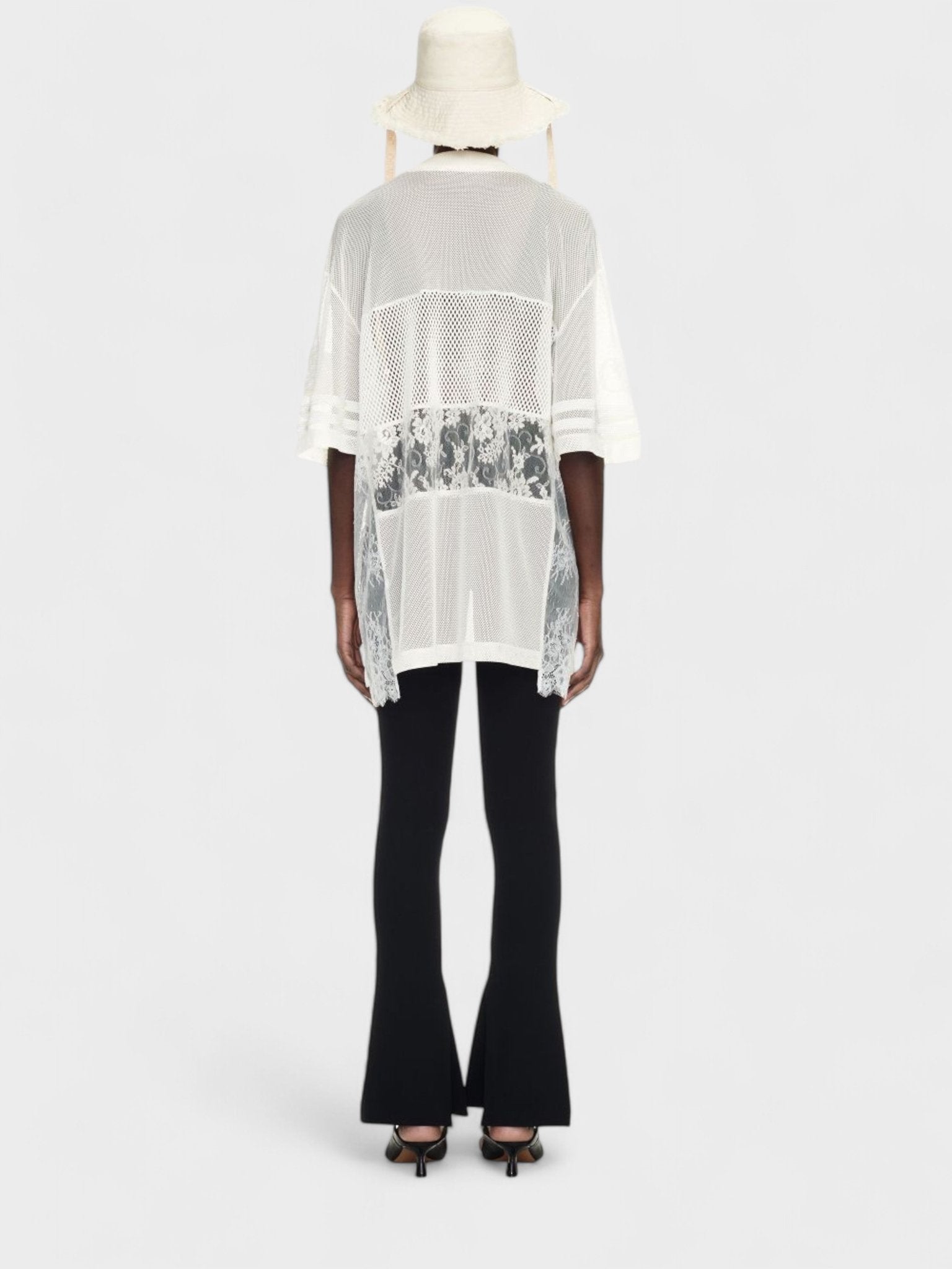 Off - White Lace & Mesh Sport Top White - Supplied FashionOff White