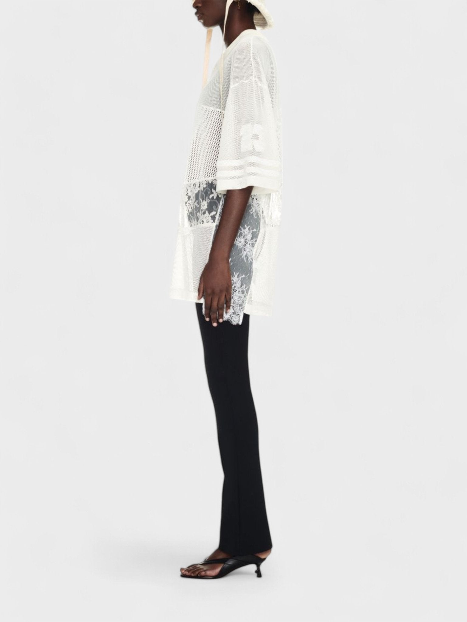 Off - White Lace & Mesh Sport Top White - Supplied FashionOff White