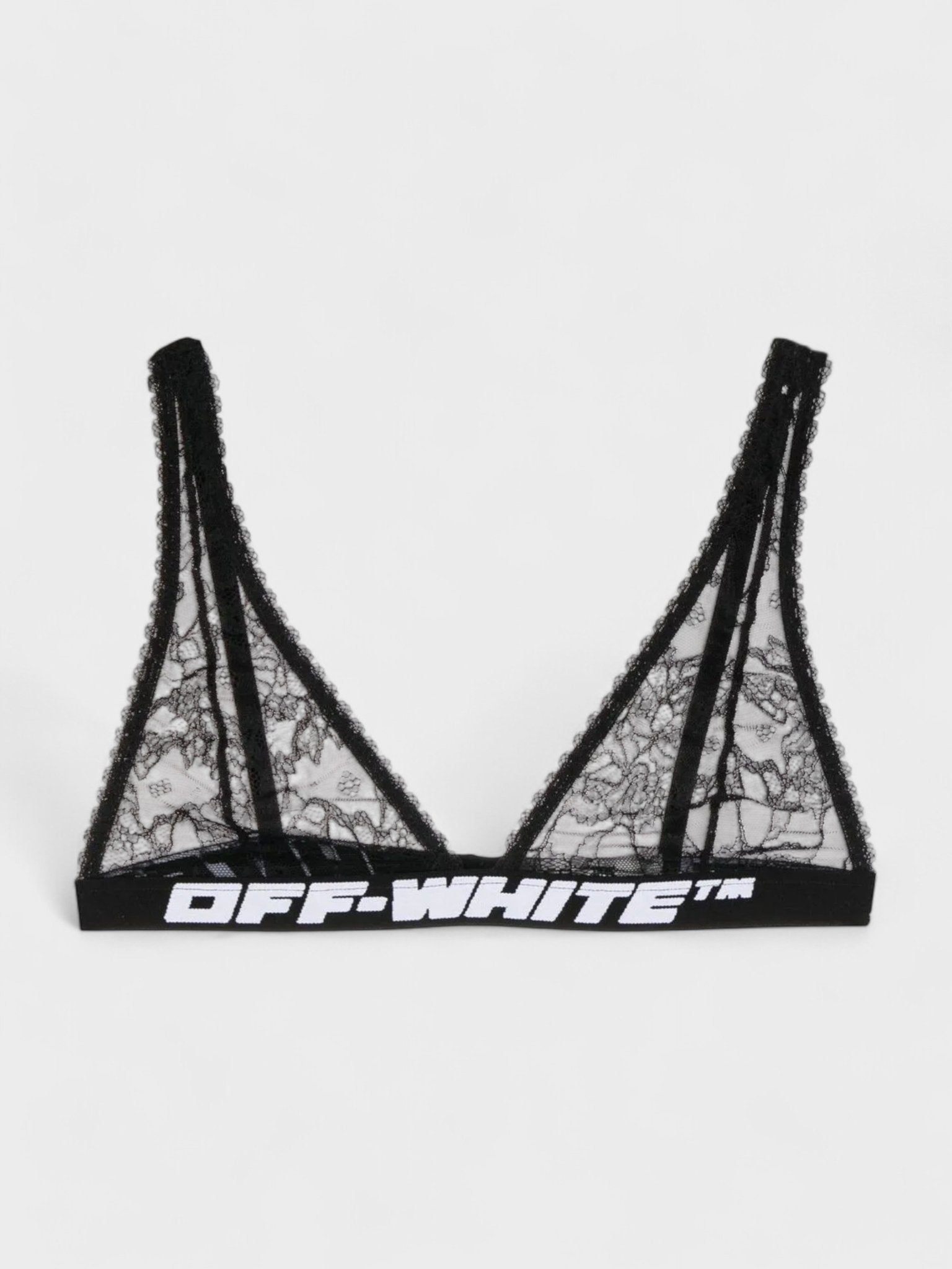 Off White Logo Band Lace Bra Black - Supplied FashionOff White