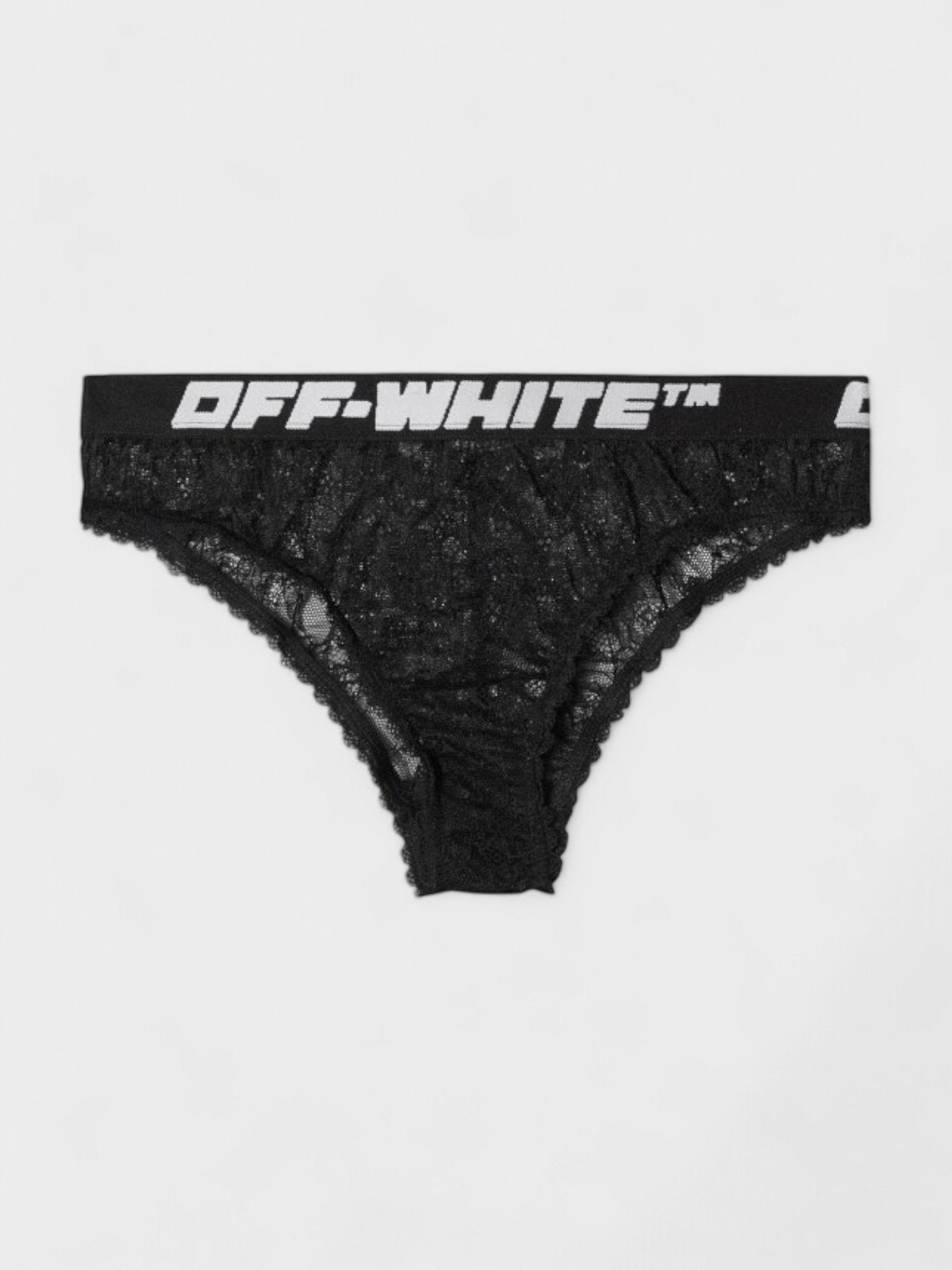 Off White Logo Band Lace Slip Black - Supplied FashionOff White