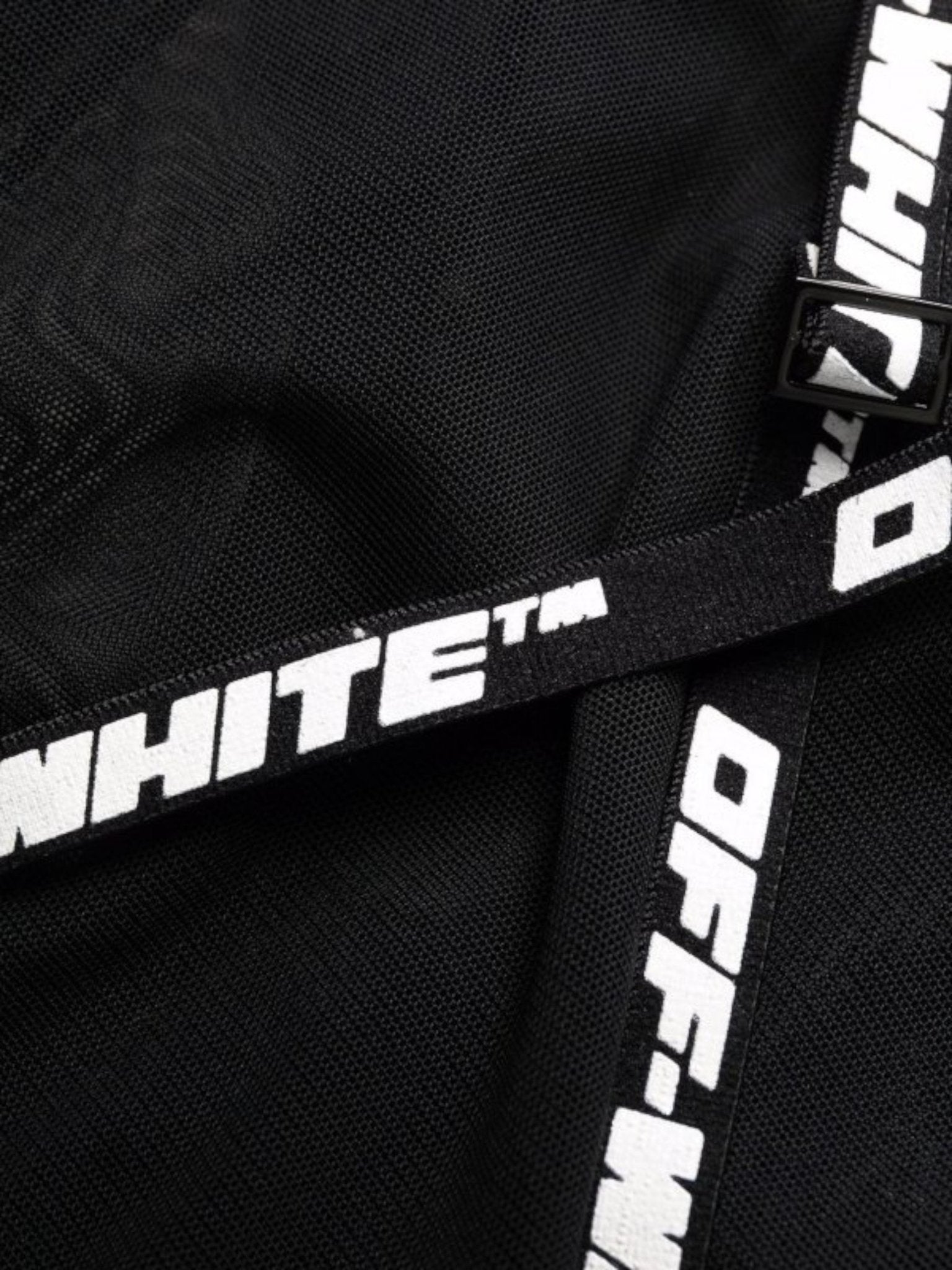 Off White Logo Band Mesh Crossed Body Black - Supplied FashionOff White