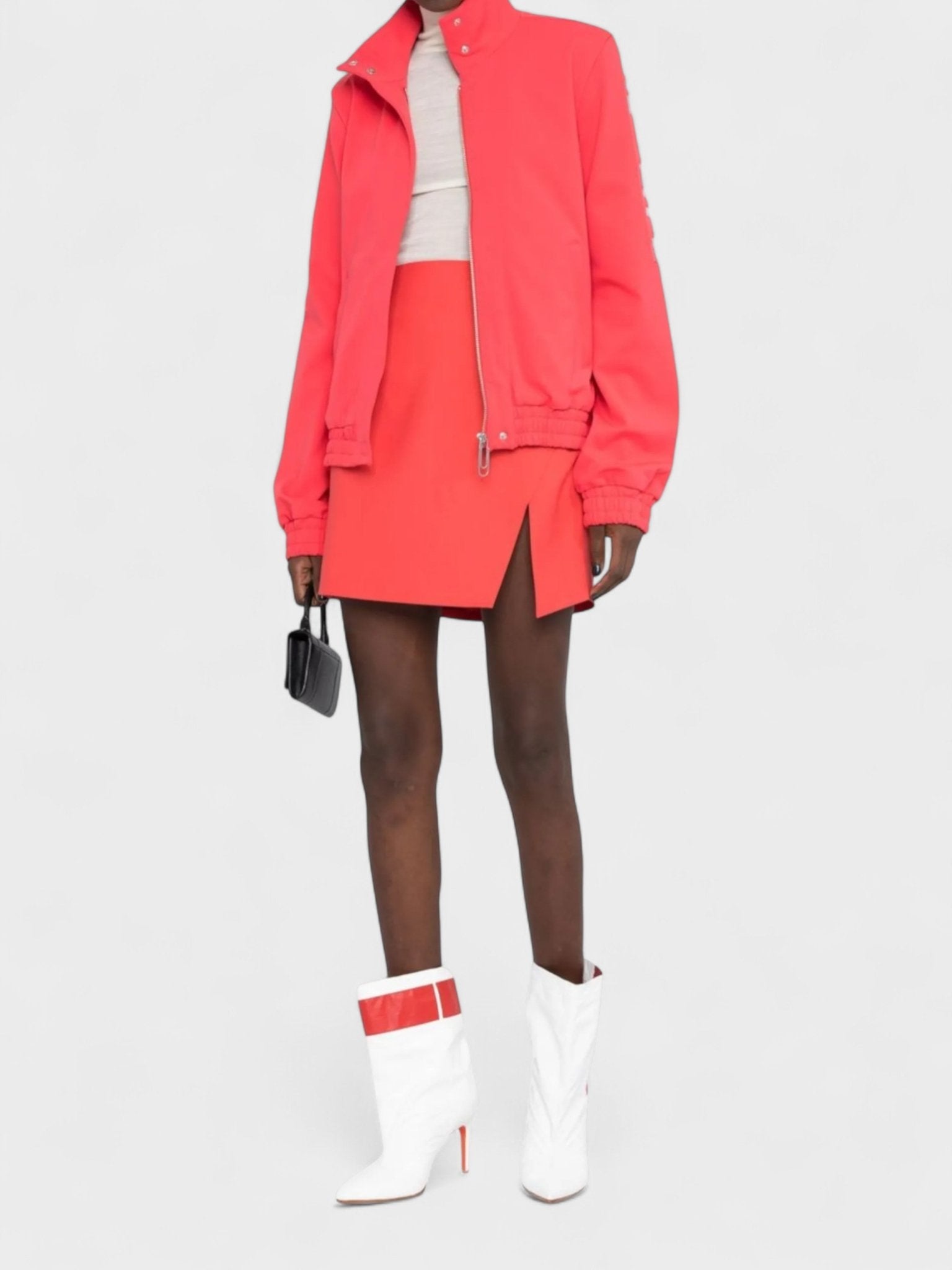 Off - White Logo Print High Waisted Skirt Red White - Supplied FashionOff - White