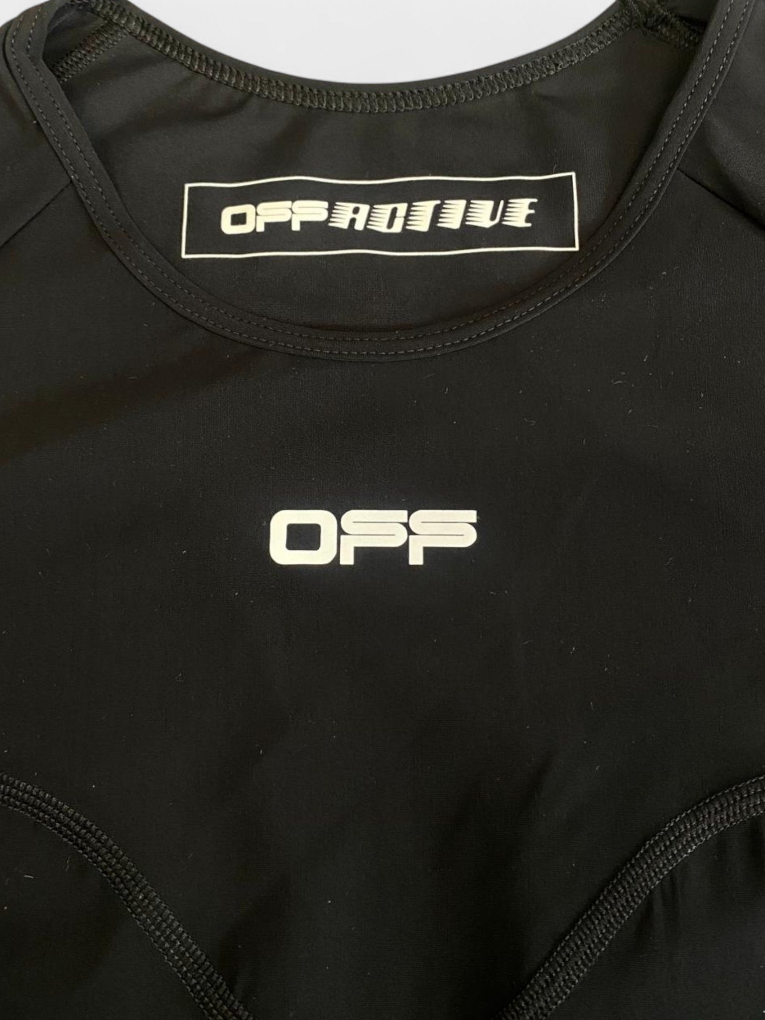 Off - White Logo Print Performance Top Black - Supplied FashionOff - White