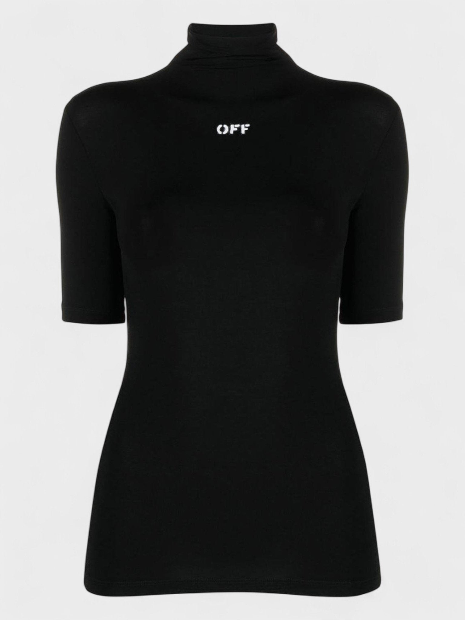 Off - White Logo Print Turtleneck Black - Supplied FashionOff - White