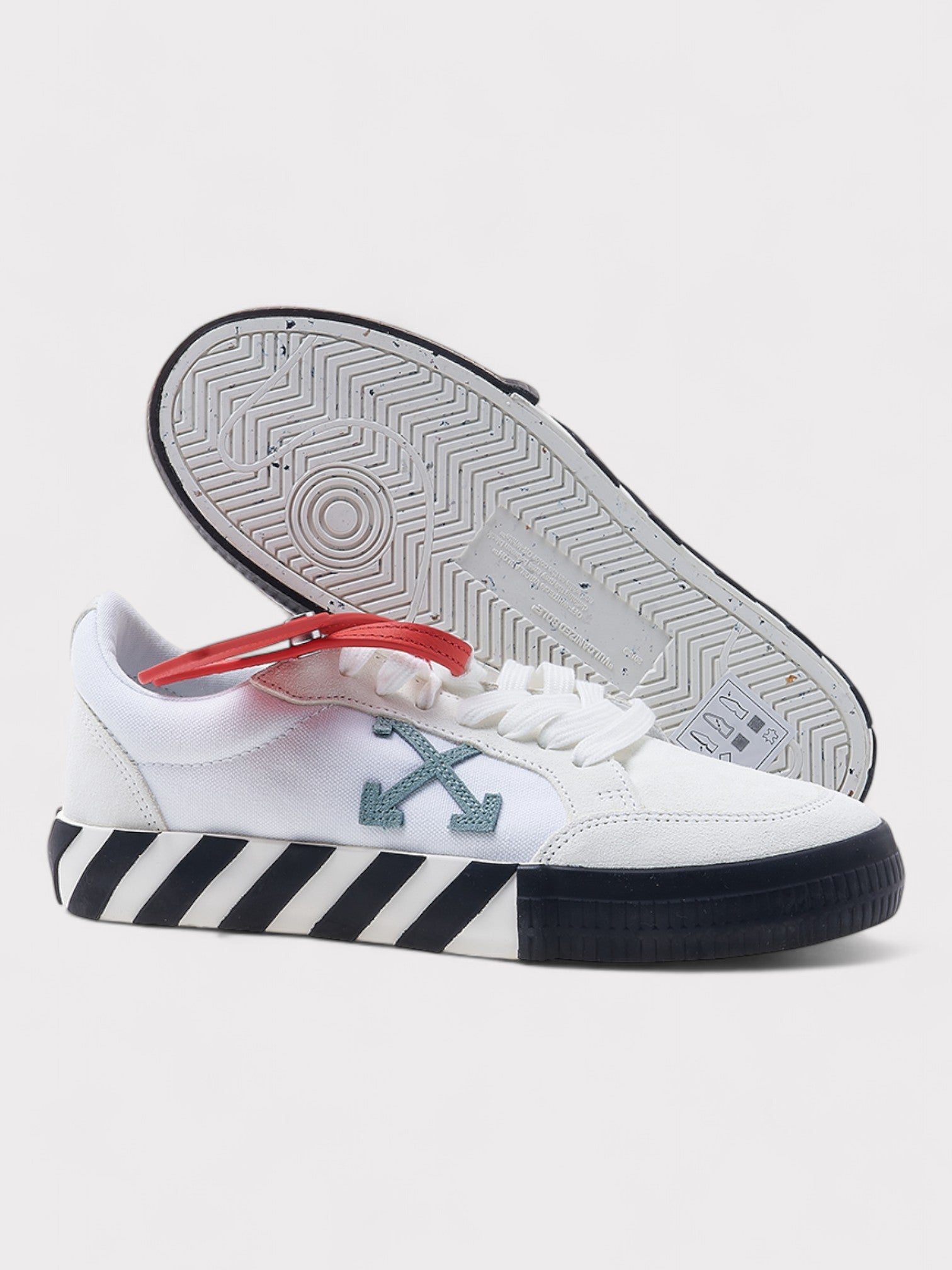 Off - White Low Vulcanized Canvas Sneakers White Blue - Supplied FashionOff White