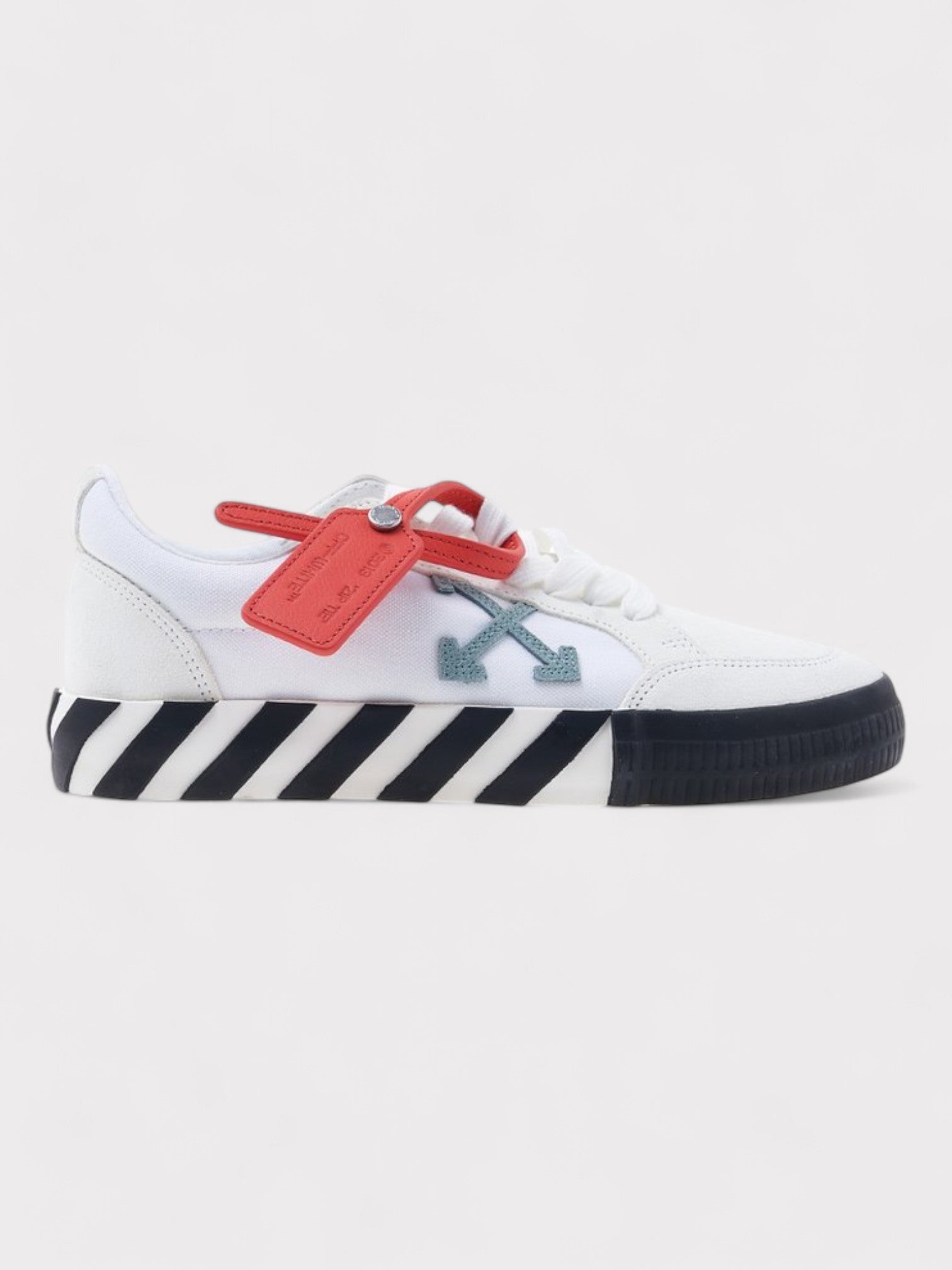 Off - White Low Vulcanized Canvas Sneakers White Blue - Supplied FashionOff White