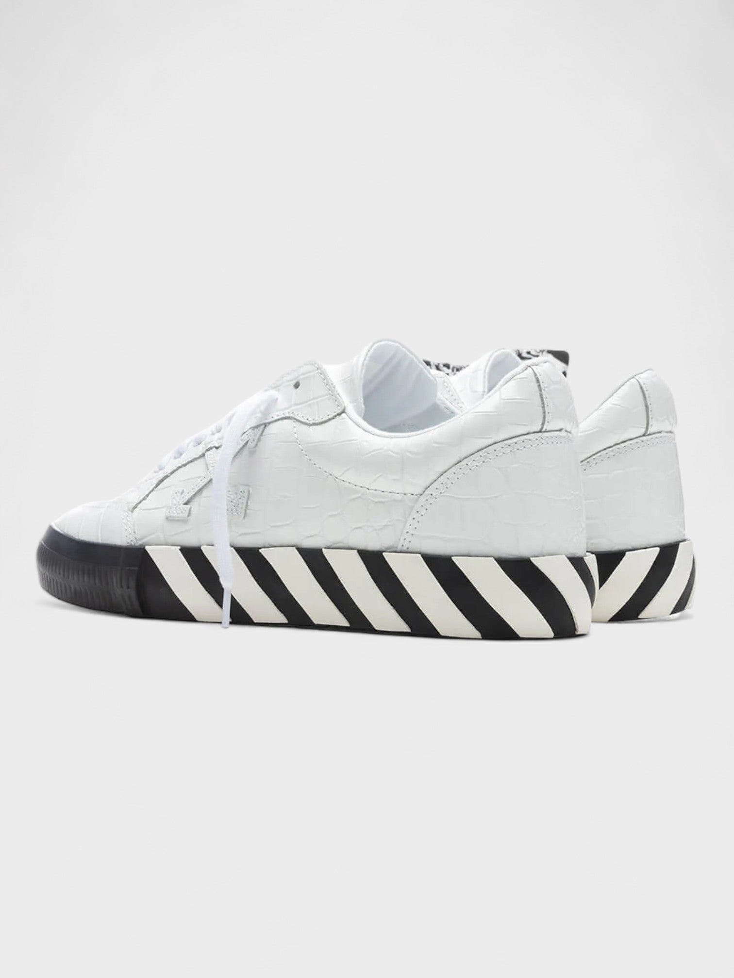 Off-White Low Vulcanized Croco Leather Sneaker White - Supplied LuxuryOff-White