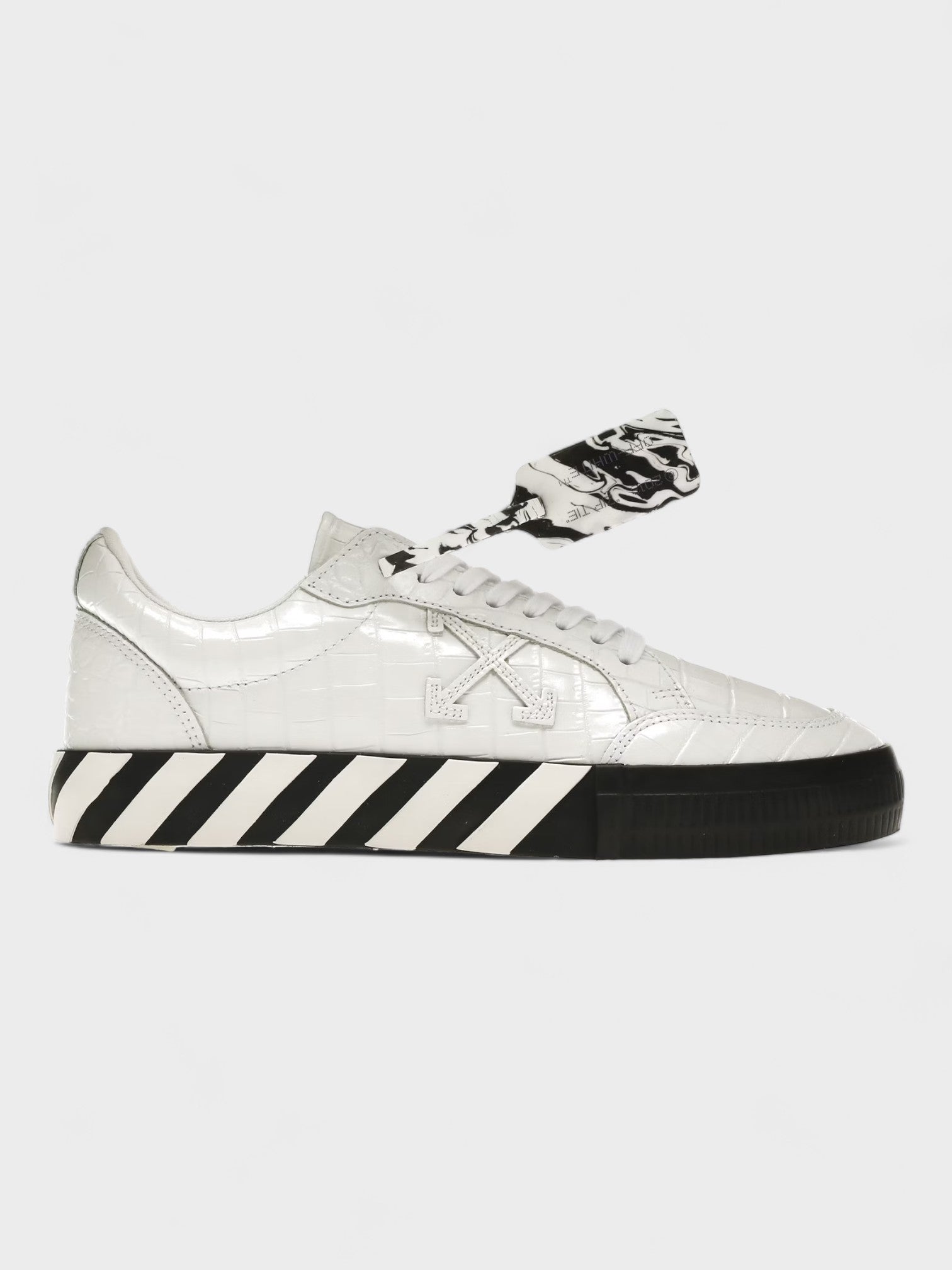 Off-White Low Vulcanized Croco Leather Sneaker White - Supplied LuxuryOff-White