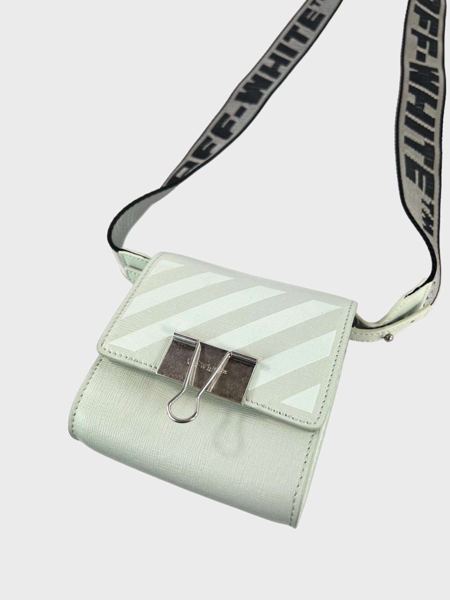 Off White Mini Lipstick Credit Card Bag Sage - Supplied LuxuryOff-White