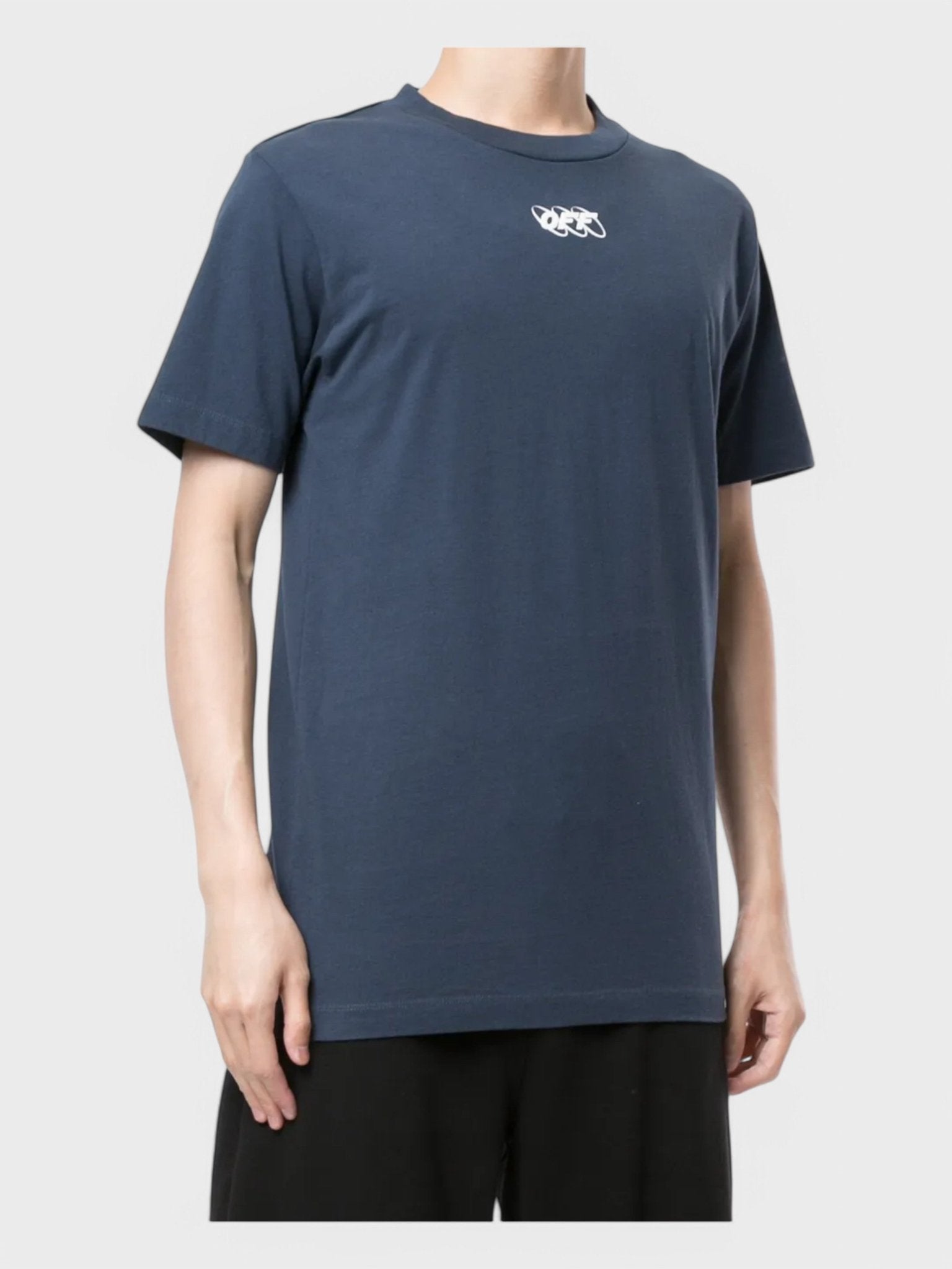 Off - White Mirko First S/S Slim T-Shirt Dark Blue - Supplied FashionOFF WHITE