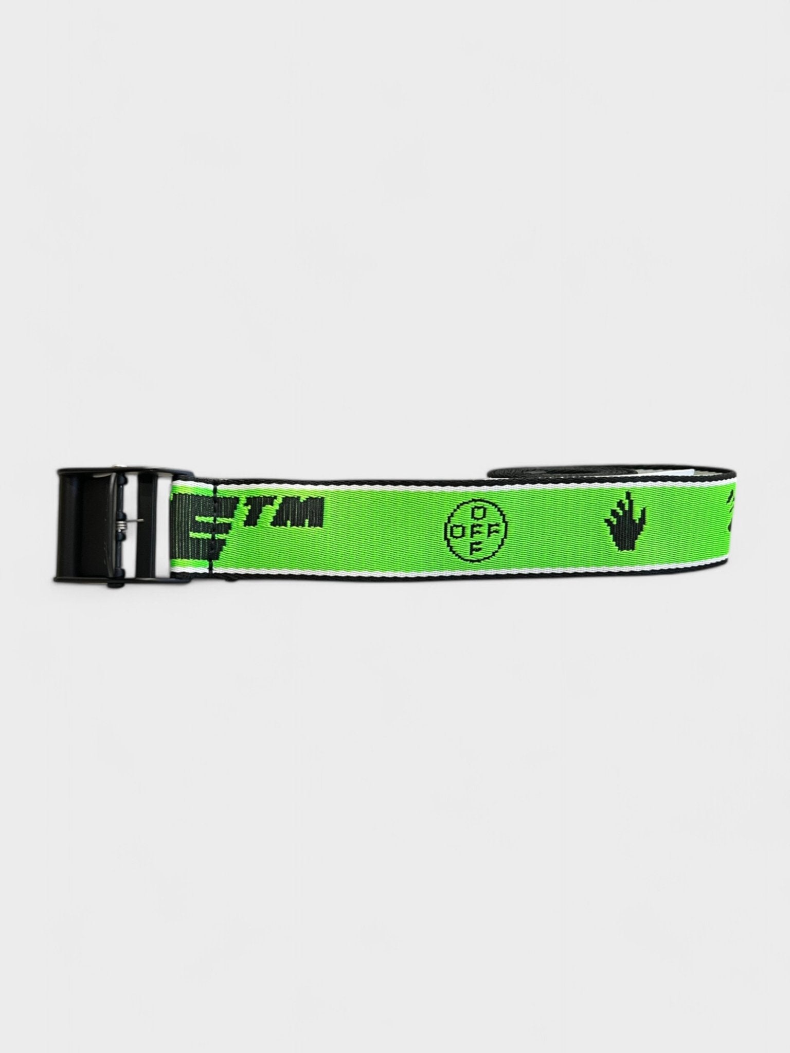 Off - White New Logo Industrial Fluorescent Green Belt - Supplied FashionOff White