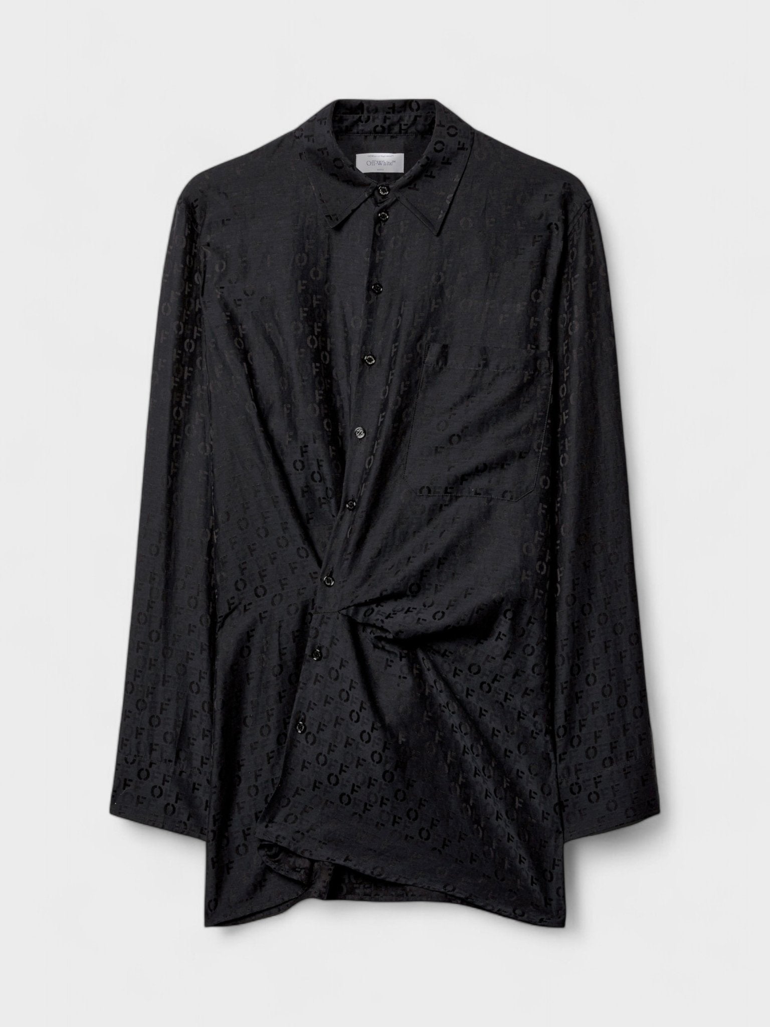 Off - White Off Jacquard Twist Shirt Dress 'Black' - Supplied FashionOff White