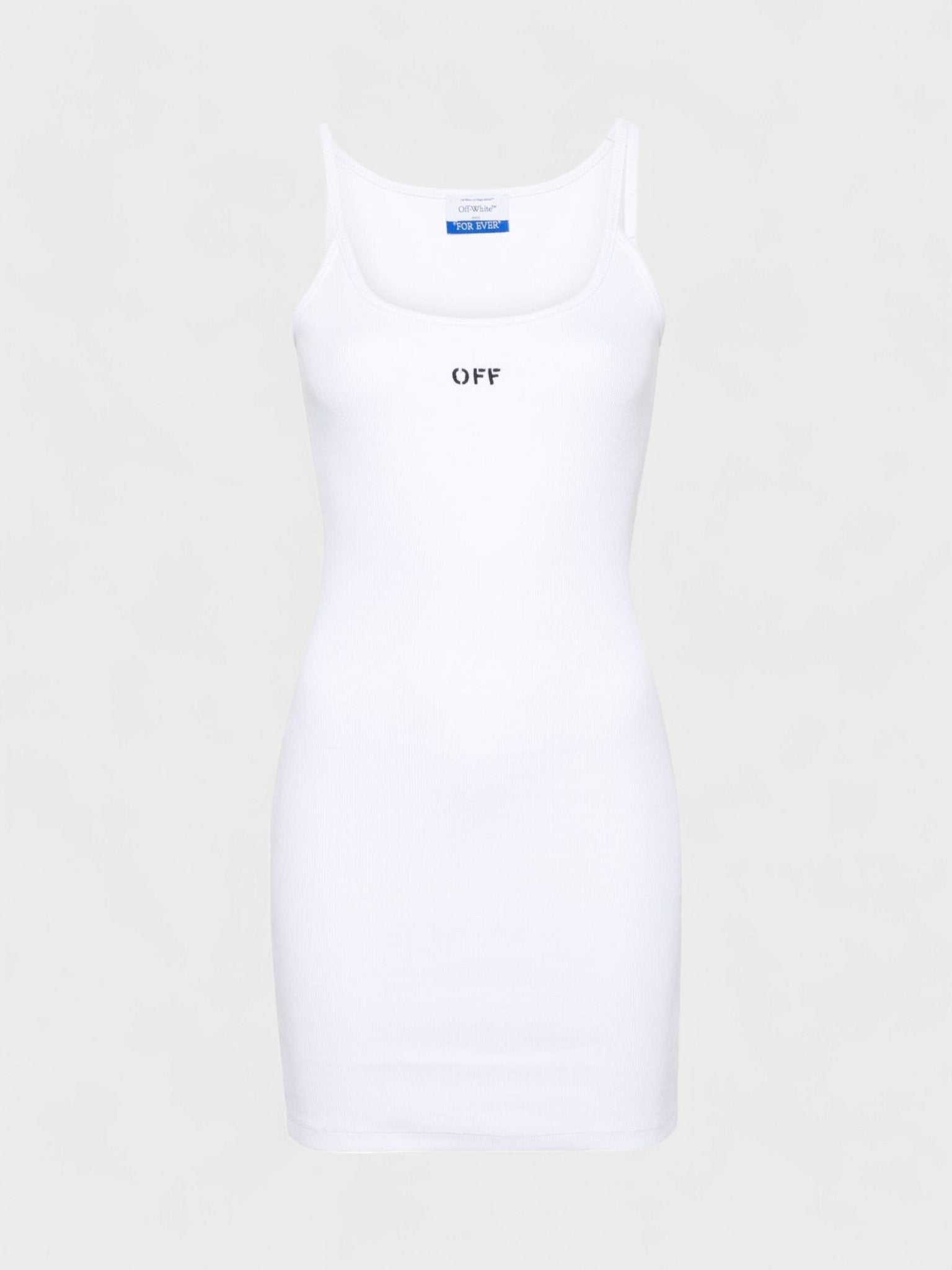 Off - White Off Stamp Rib Basic Tank Dress White - Supplied FashionOff White