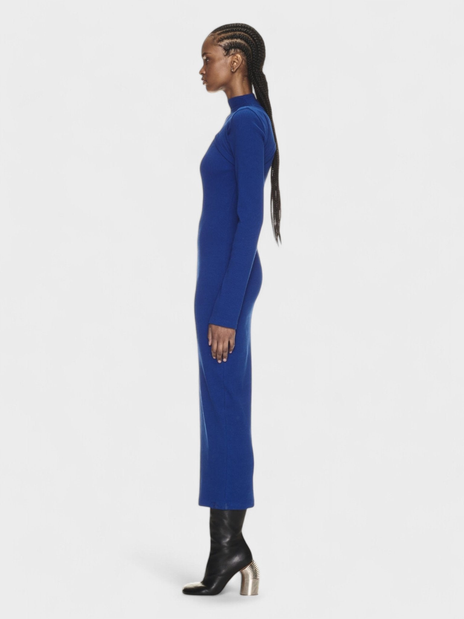 Off - White Off Stamp Rib Round Long Dress Blue - Supplied FashionOff White