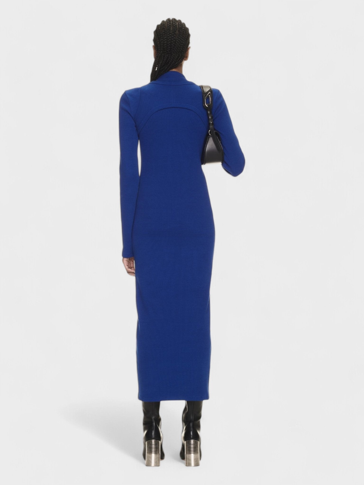 Off - White Off Stamp Rib Round Long Dress Blue - Supplied FashionOff White