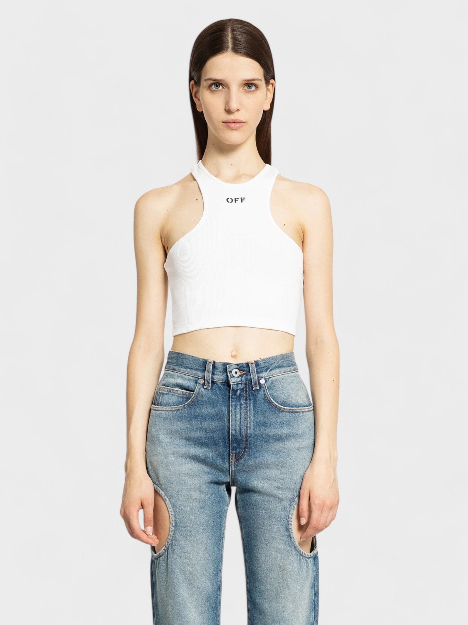 Off - White Off Stamp Rib Rowing Top White - Supplied FashionOff White