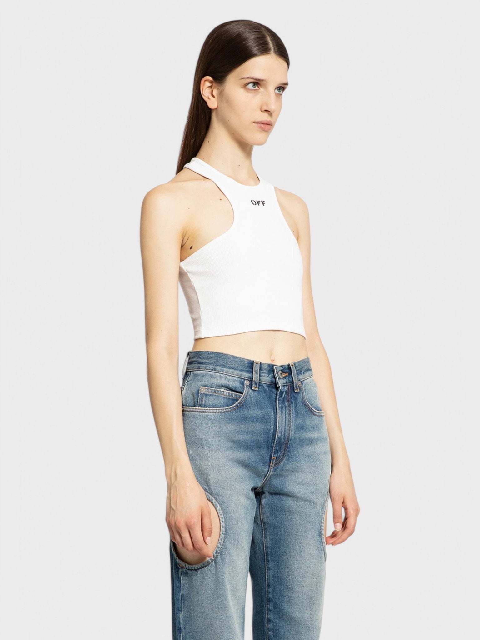 Off - White Off Stamp Rib Rowing Top White - Supplied FashionOff White