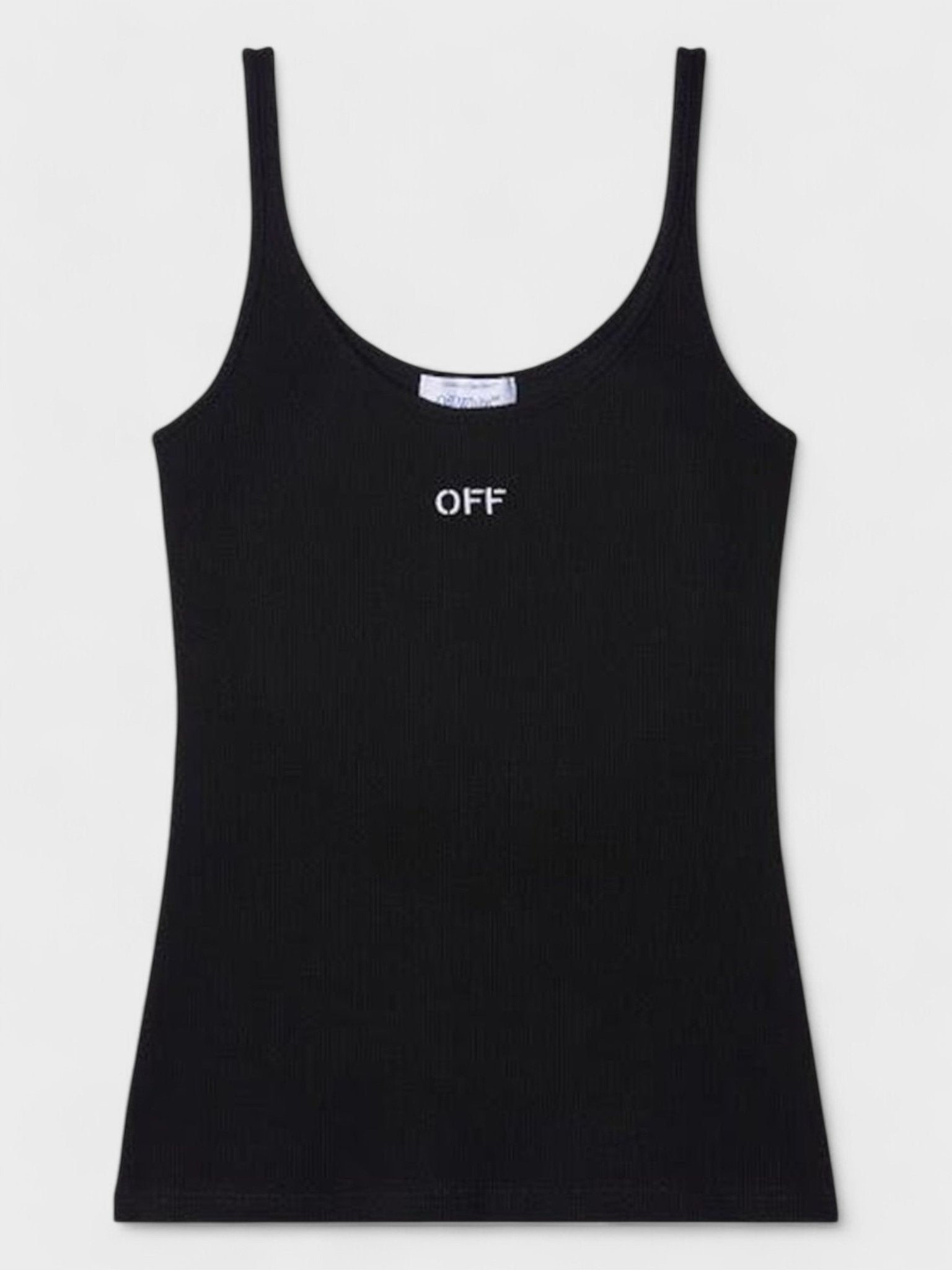 Off - White Off Stamp Rib Tank Top Black - Supplied FashionOff White