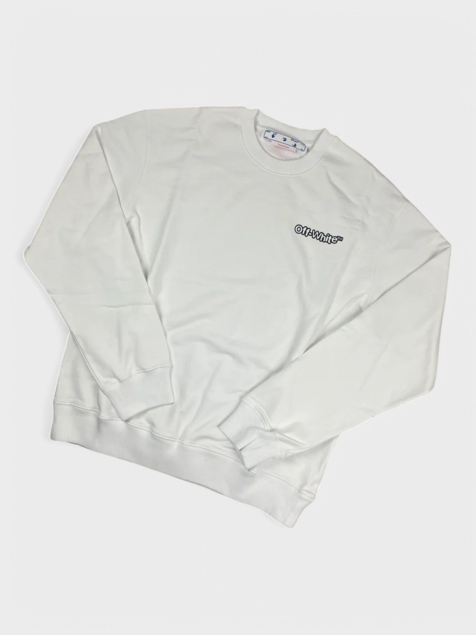 Off - White Off - White Tm Logo Print Crewneck White/Black - Supplied FashionOFF WHITE