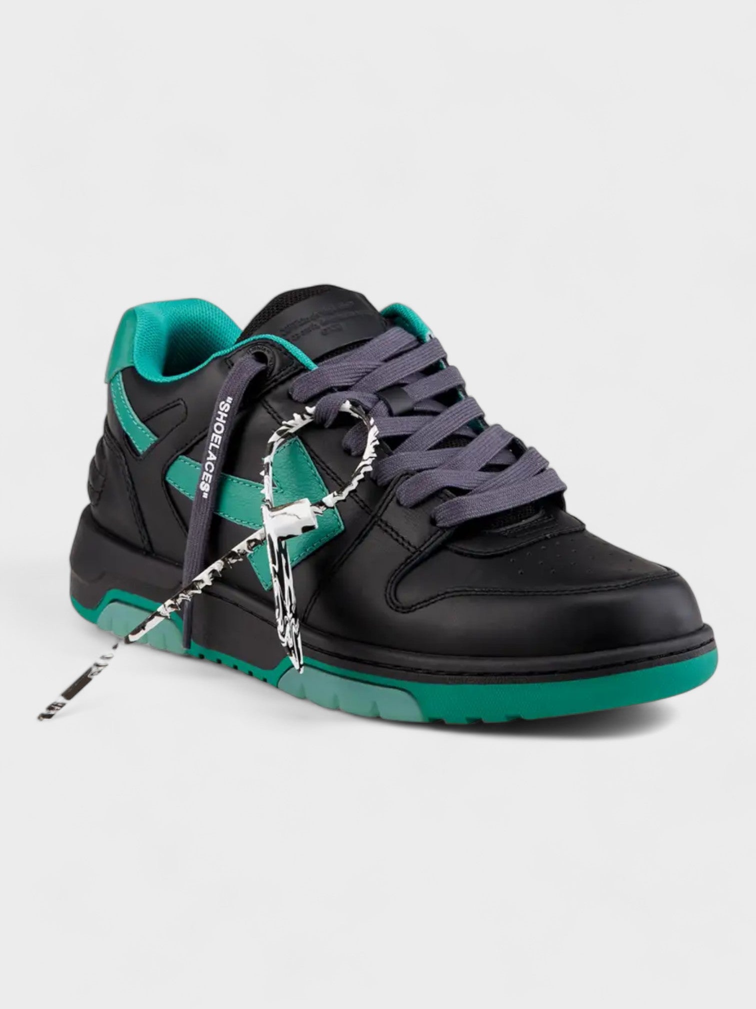 Off-White Out Of Office Leather Sneaker Black/ Green - Supplied LuxuryOff-White