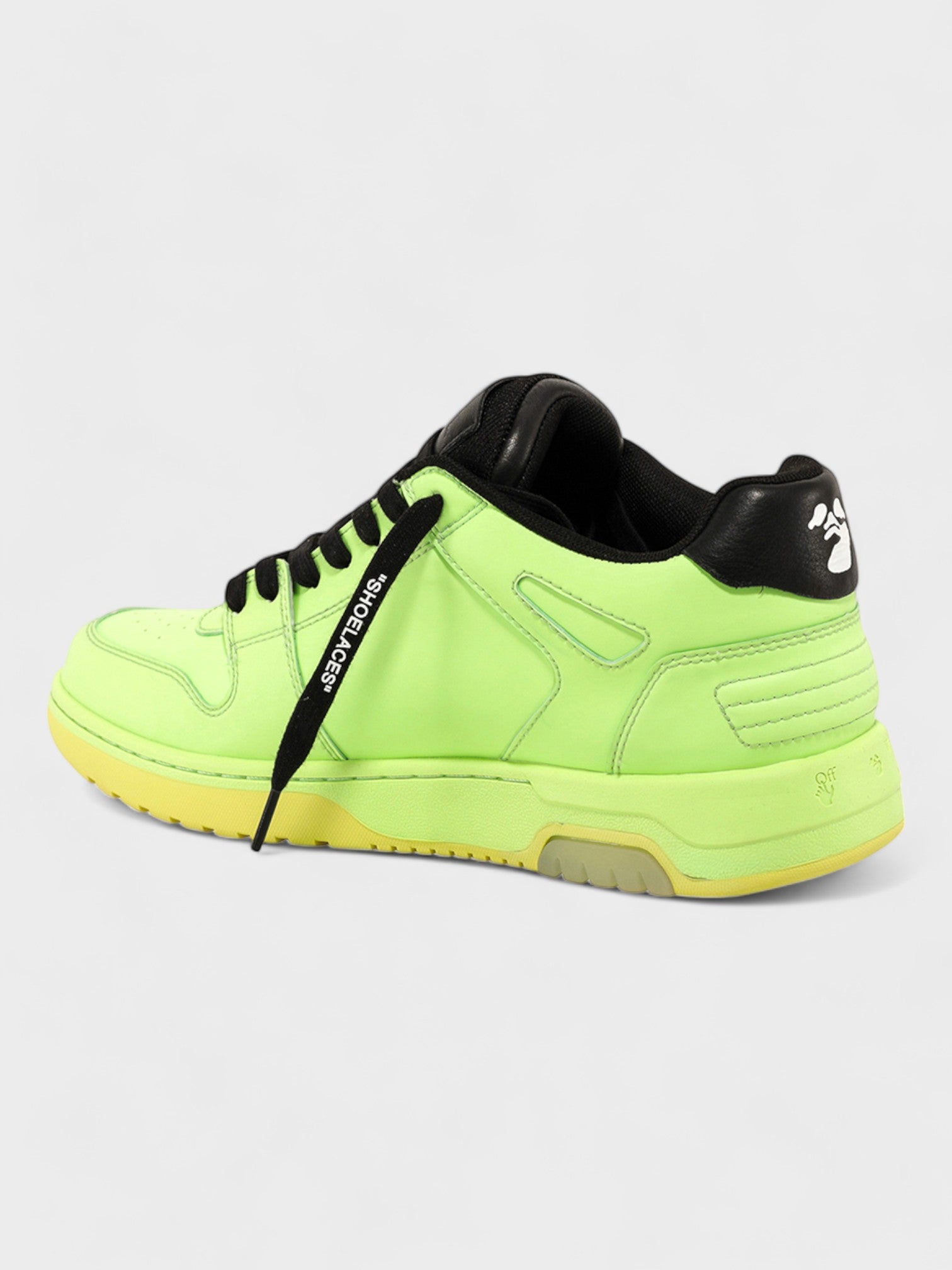 Off-White Out of Office Leather Sneaker Fluo Green - Supplied LuxuryOff-White