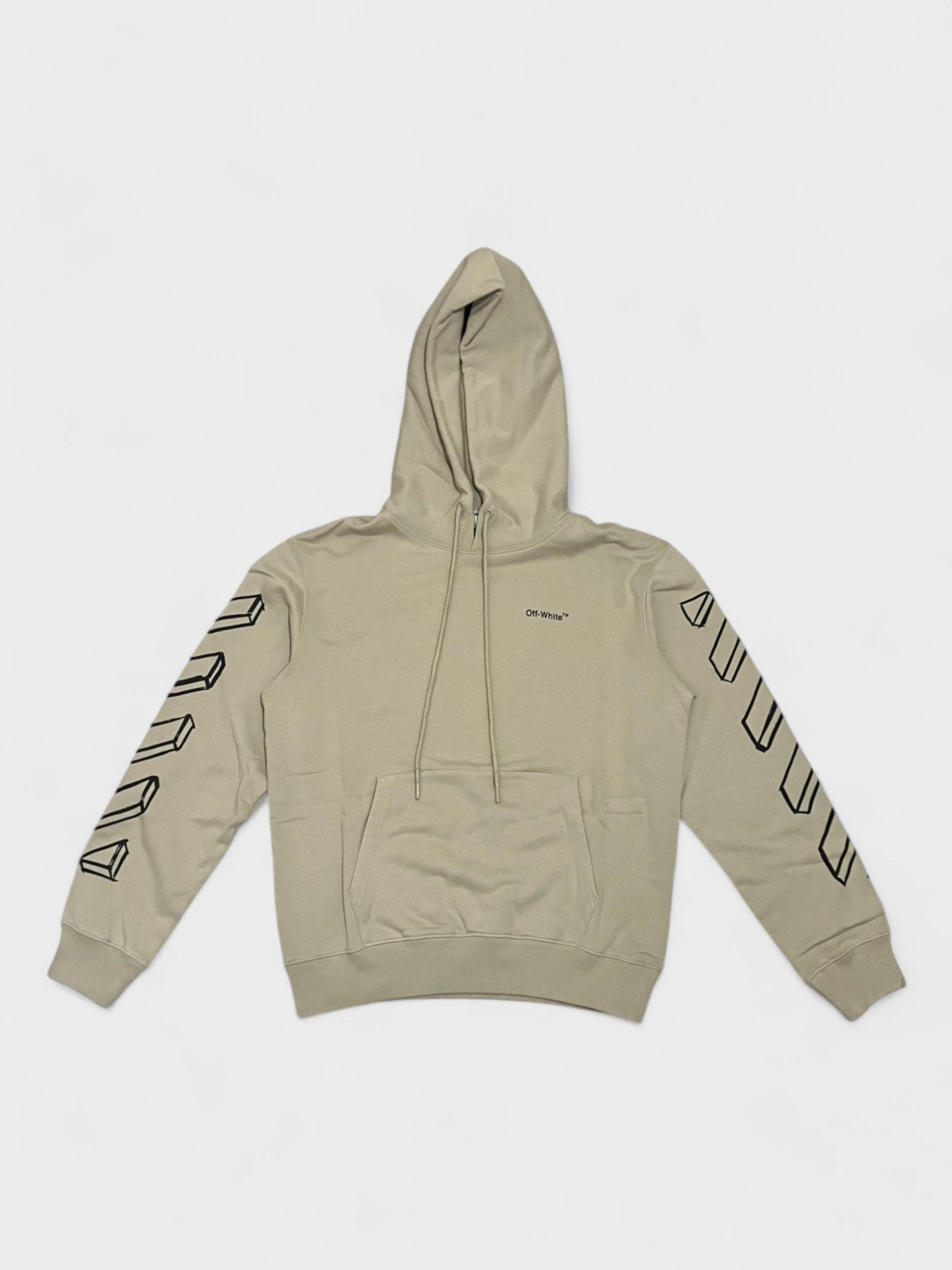 Off White Outline Marker Arrow Slim Hoodie Sand Black - Supplied FashionAmiri