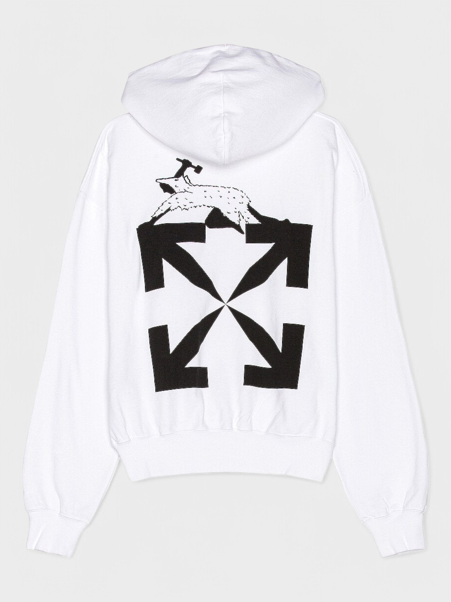 Off - White Oversized Fit World Catepilla Print Hoodie White - Supplied FashionOFF WHITE