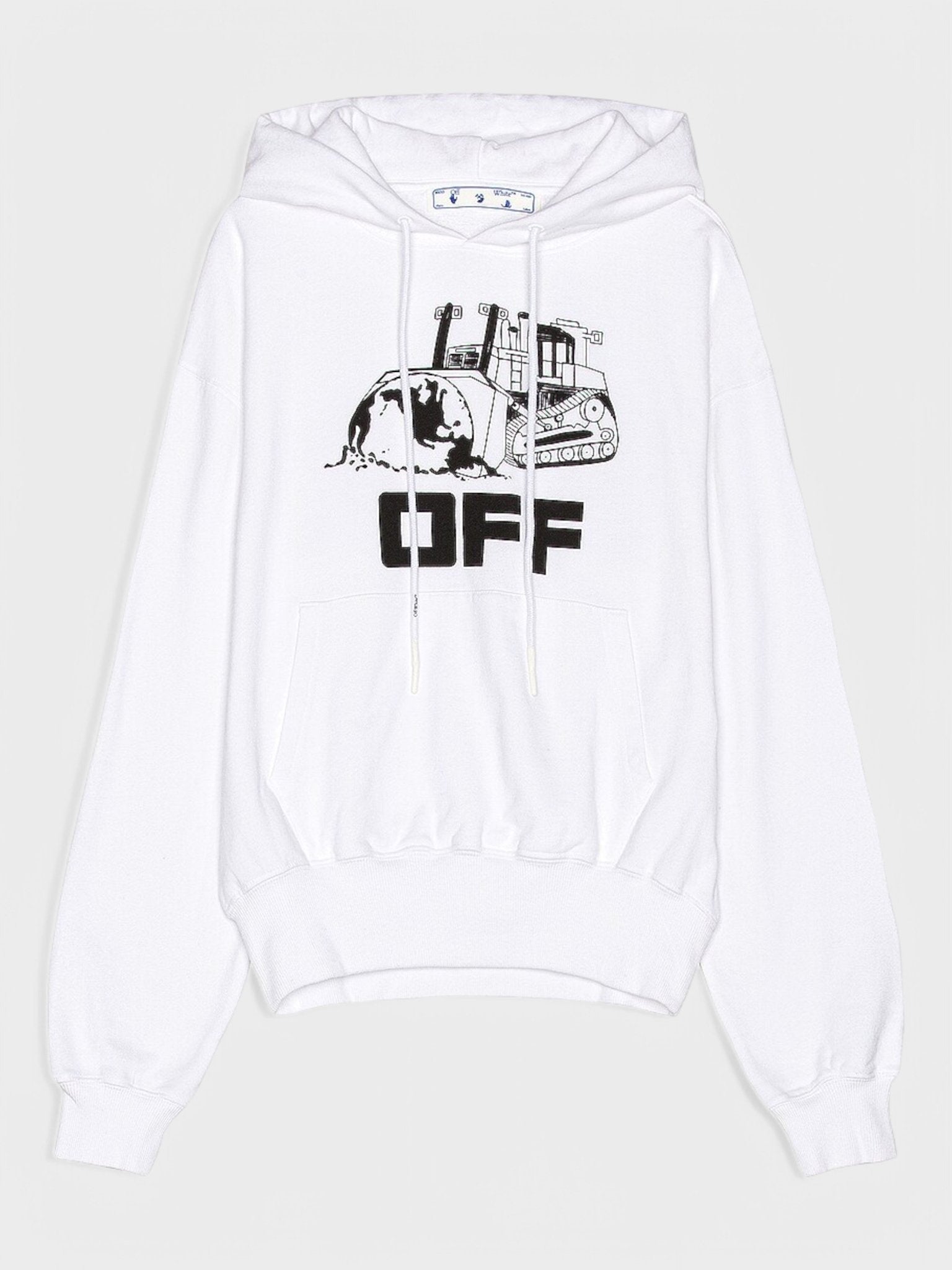 Off - White Oversized Fit World Catepilla Print Hoodie White - Supplied FashionOFF WHITE