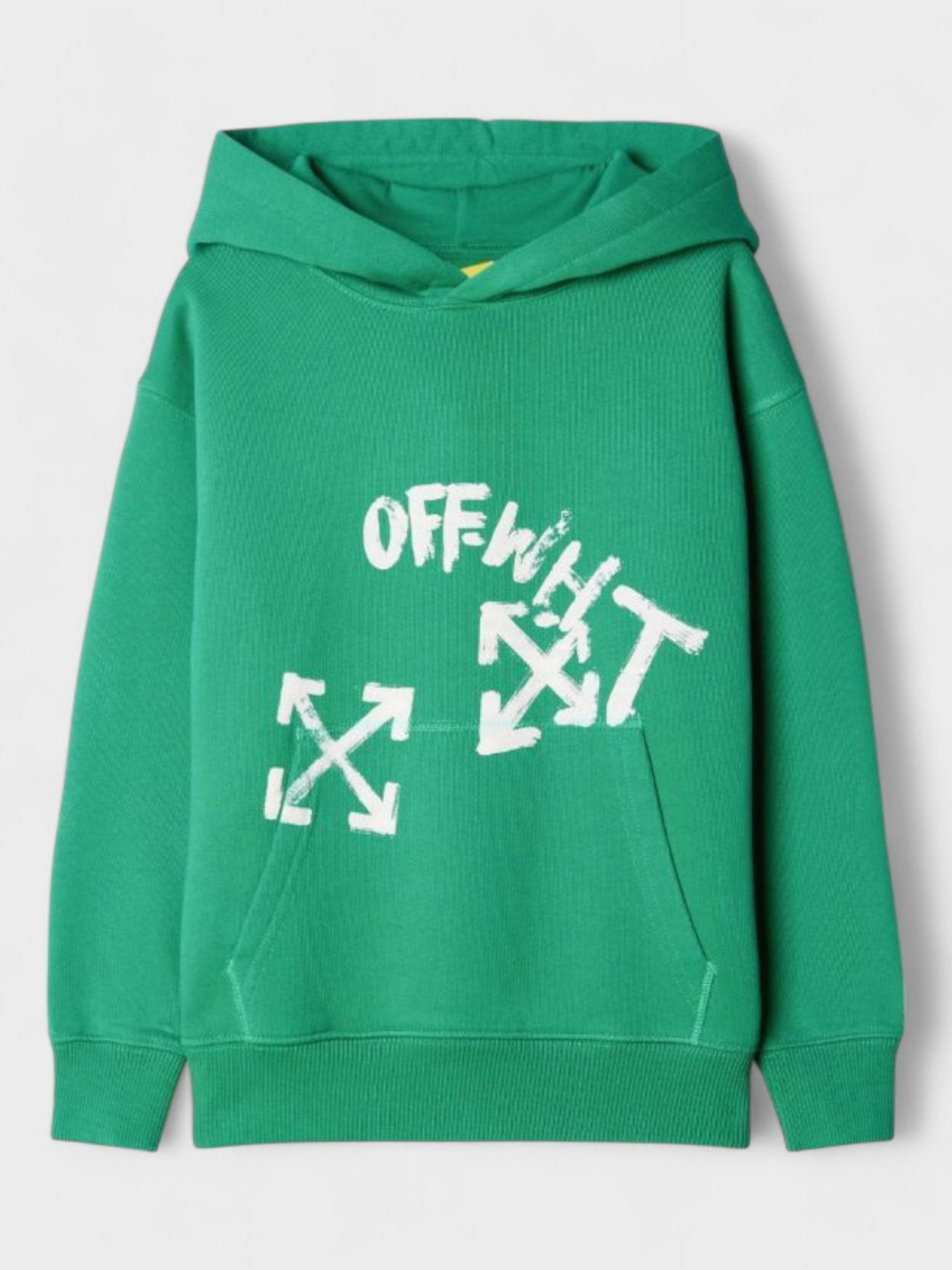 Off - White Paint Script Hoodie Green Kids 10YRS - Supplied FashionPalm Angels