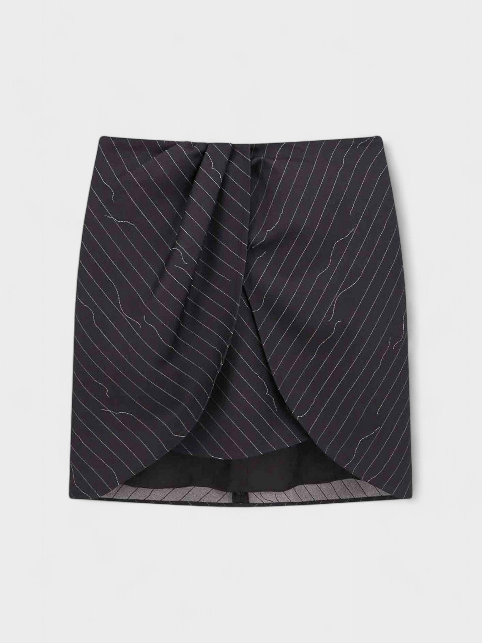 Off - White Pinstripe Twist Mini Skirt Grey - Supplied FashionOff White